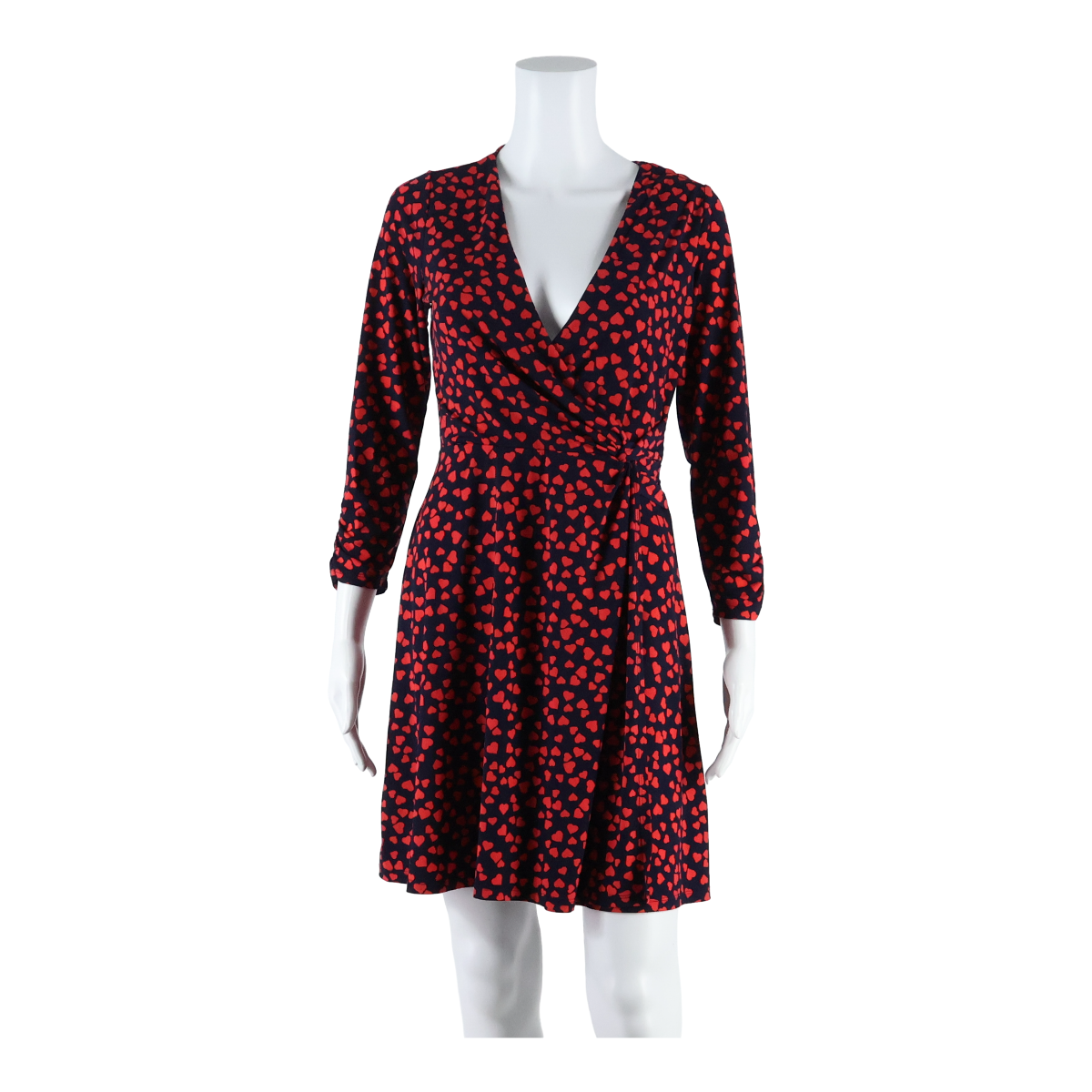 OASIS Love Heart Womens Wrap Dress Blue Long Sleeve Midi S Refurbished - N/A refurbished available on Cerqular