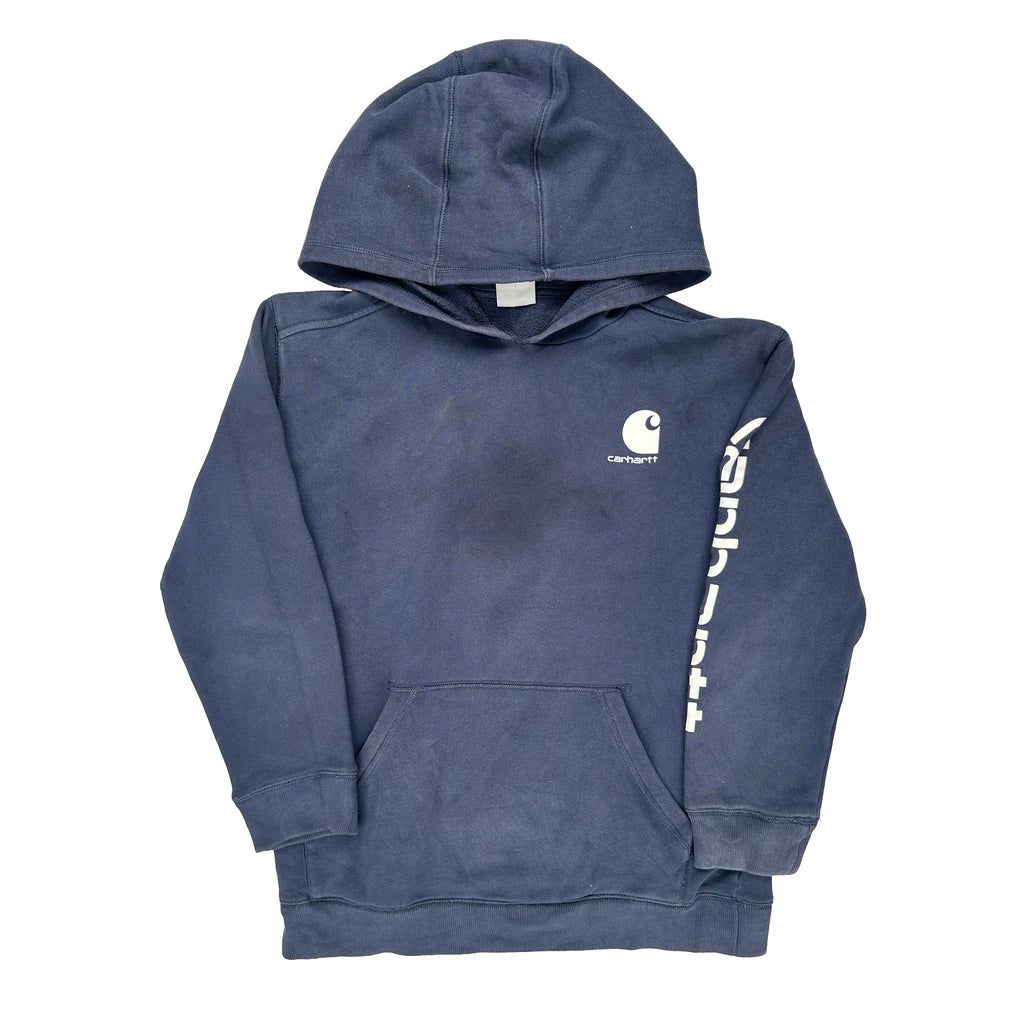 Age 14-16 Carhartt Hoodie - Large Blue Cotton Refurbished - Thrifted (note: this is a term often used to describe second- refurbished available on Cerqular