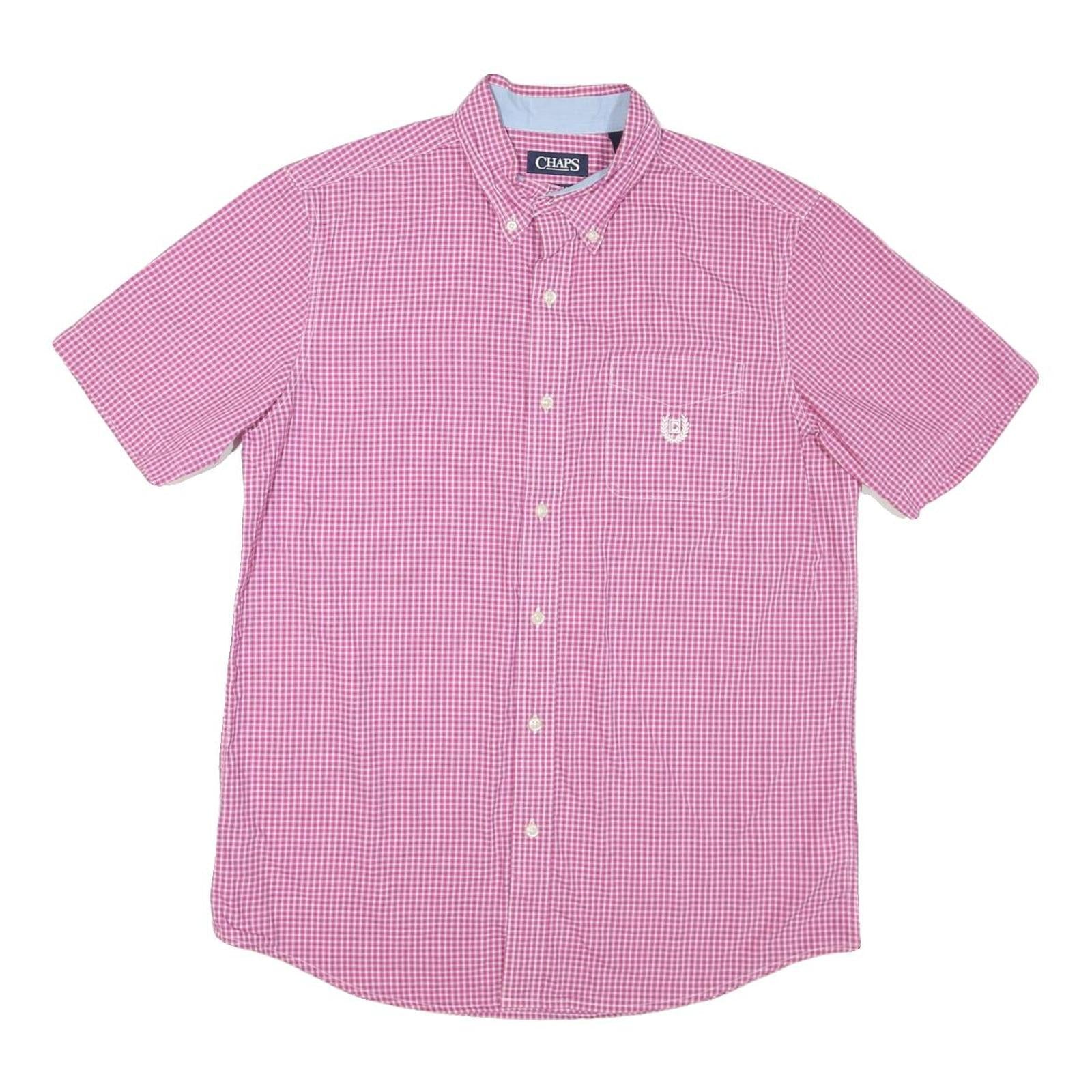 Buy CHAPS Mens Pink & White Check Shirt M Button-Down Collar Short Sleeve Cotton Refurbished - $31.19 CHAPS Mens Pink & White Check Shirt M Button-Down Collar Short Sleeve Cotton Refurbished - N/A refurbished available on Cerqular