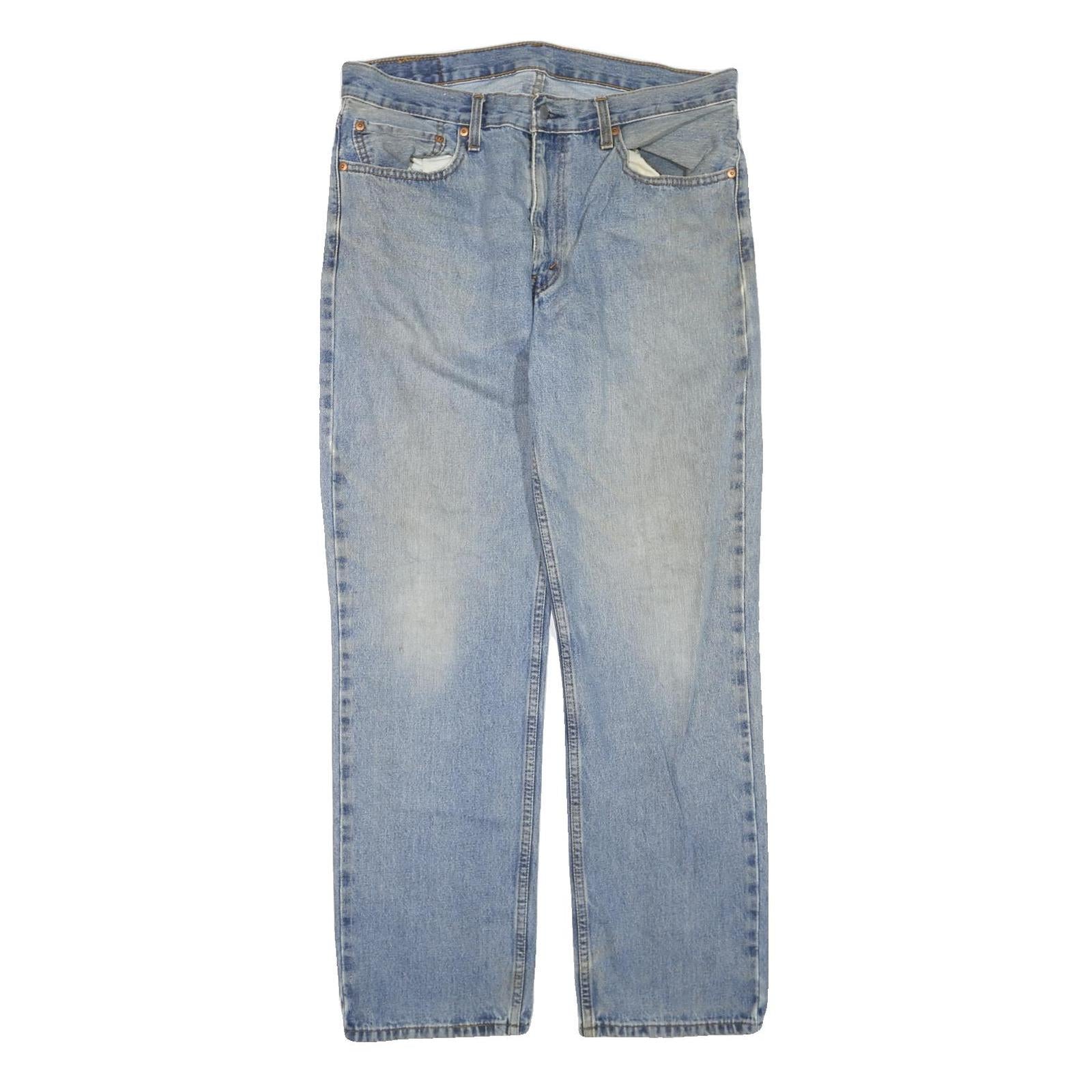 LEVI'S 516 Straight Mens Jeans Blue Regular Denim Medium W36 L32 Classic Zip Fly Refurbished - N/A refurbished available on Cerqular