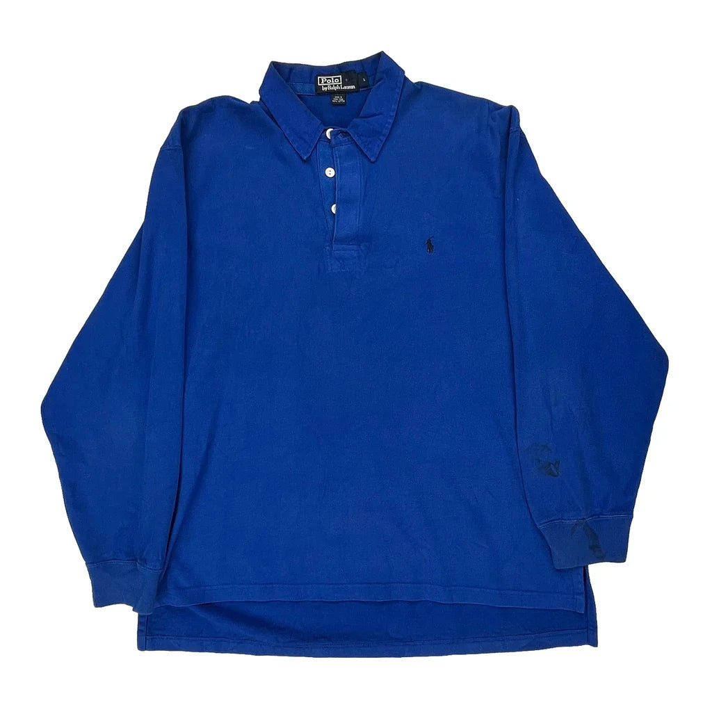 Buy Polo By Ralph Lauren Long Sleeve Polo Shirt - Large Blue Cotton Refurbished - $34.96 Polo By Ralph Lauren Long Sleeve Polo Shirt - Large Blue Cotton Refurbished - Thrifted (note: this is a term often used to describe second- refurbished available on Cerqular