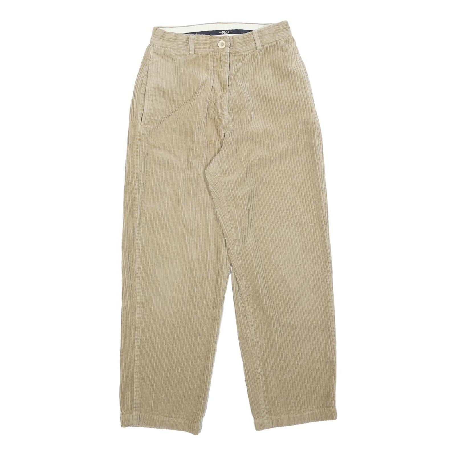 DKNY Womens Cotton Blend Beige Relaxed Tapered Trousers W24 L26 Casual Comfort Refurbished - N/A refurbished available on Cerqular