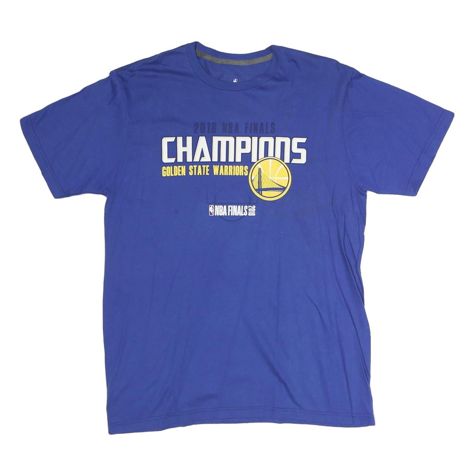 FANATICS Mens Blue 2018 NBA Finals Champions T-Shirt L Short Sleeve Crew Neck Refurbished - N/A refurbished available on Cerqular
