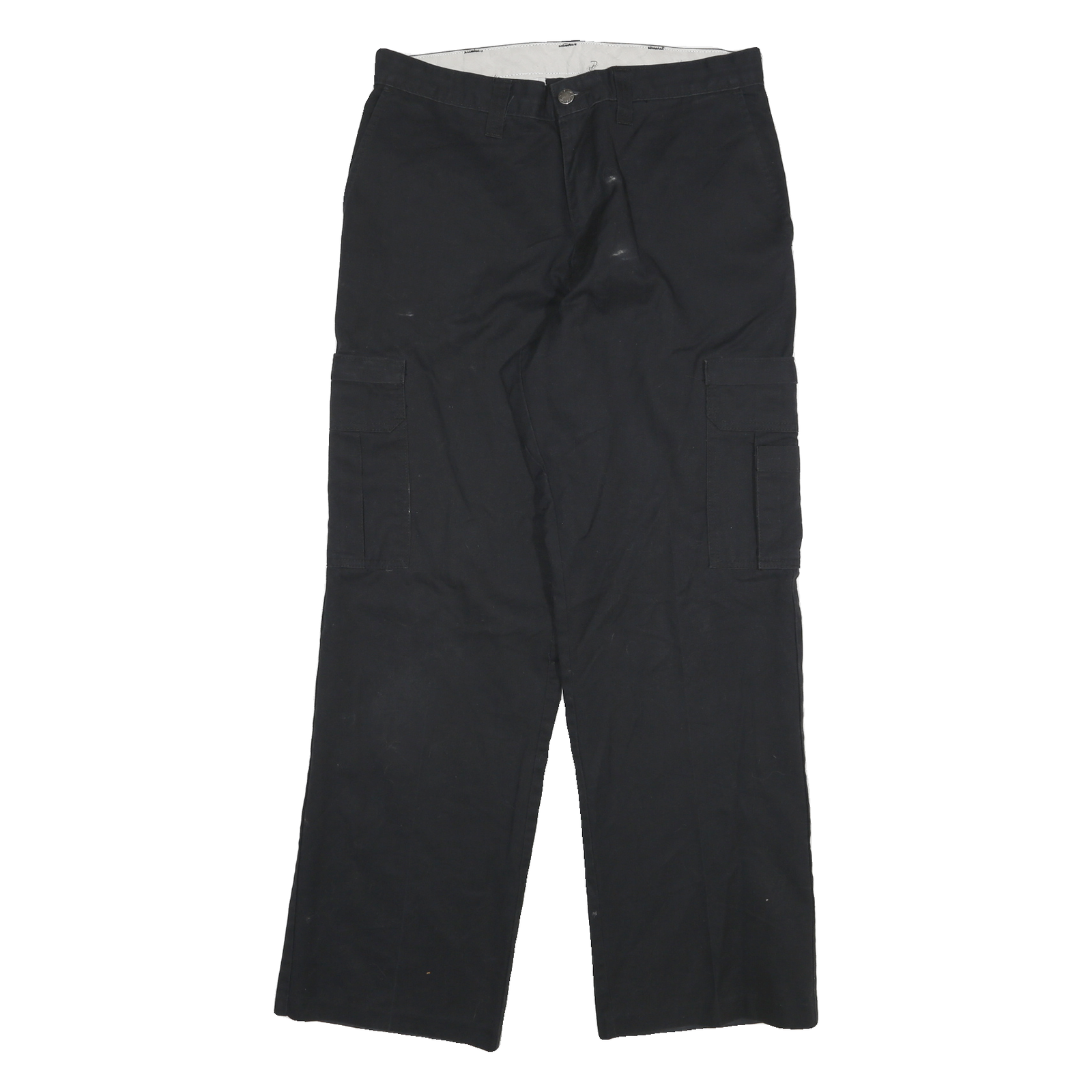 DICKIES Mens Cotton Blend Black Regular Straight Trousers W32 L30 Workwear Cargo Refurbished - N/A refurbished available on Cerqular