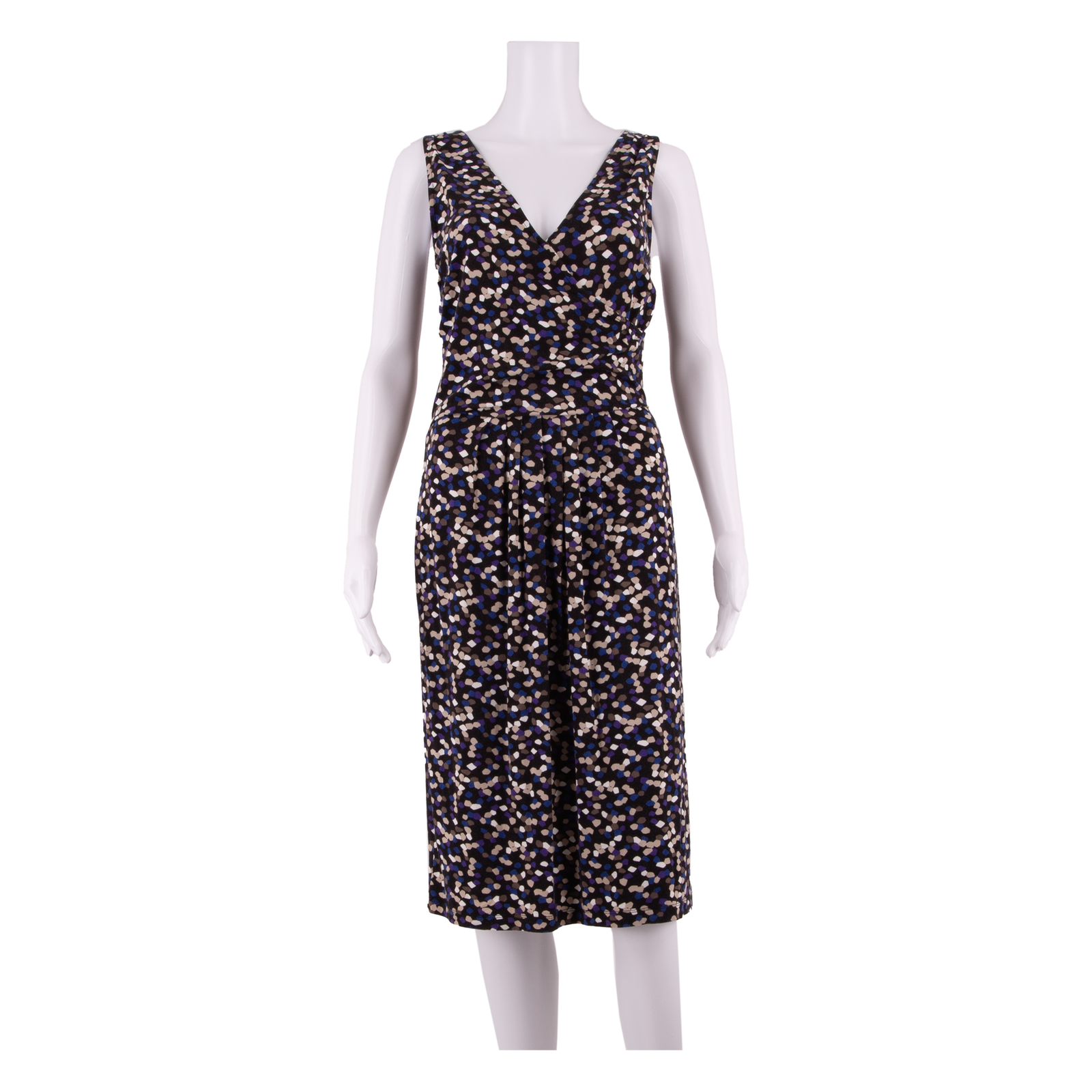 HOBBS LONDON Womens Fit & Flare Dress Blue Viscose Crazy Pattern UK 10 Refurbished - N/A refurbished available on Cerqular