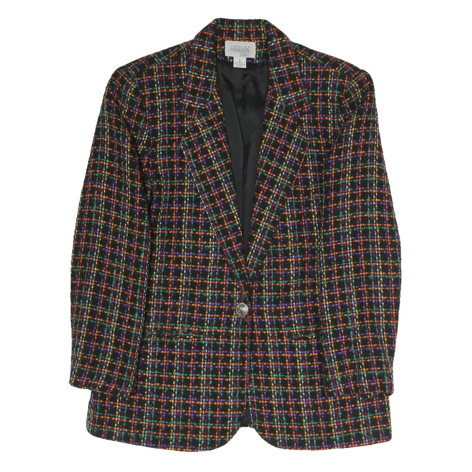 FUNDAMENTAL THINGS Womens Multi Colour Checked Jacket UK 8 Polyester Blend Refurbished - N/A refurbished available on Cerqular