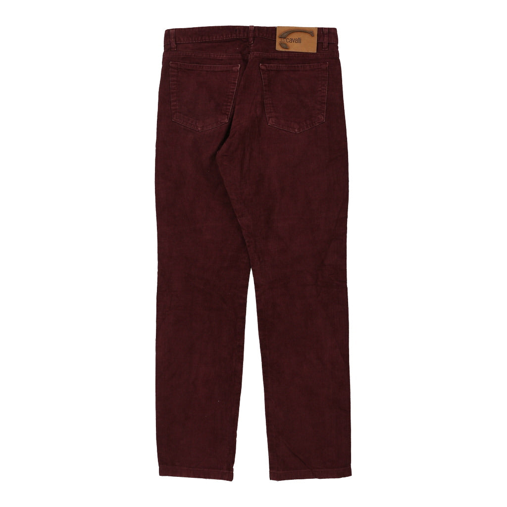 Just Cavalli Trousers - 34W UK 14 Burgundy Cotton Refurbished - Thrifted (note: this is a term often used to describe second- refurbished available on Cerqular