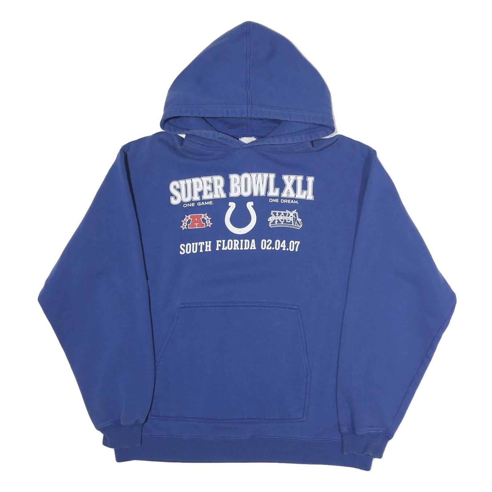 REEBOK Mens Blue Super Bowl XLI Hoodie M Casual Sports Sweatshirt Refurbished - N/A refurbished available on Cerqular