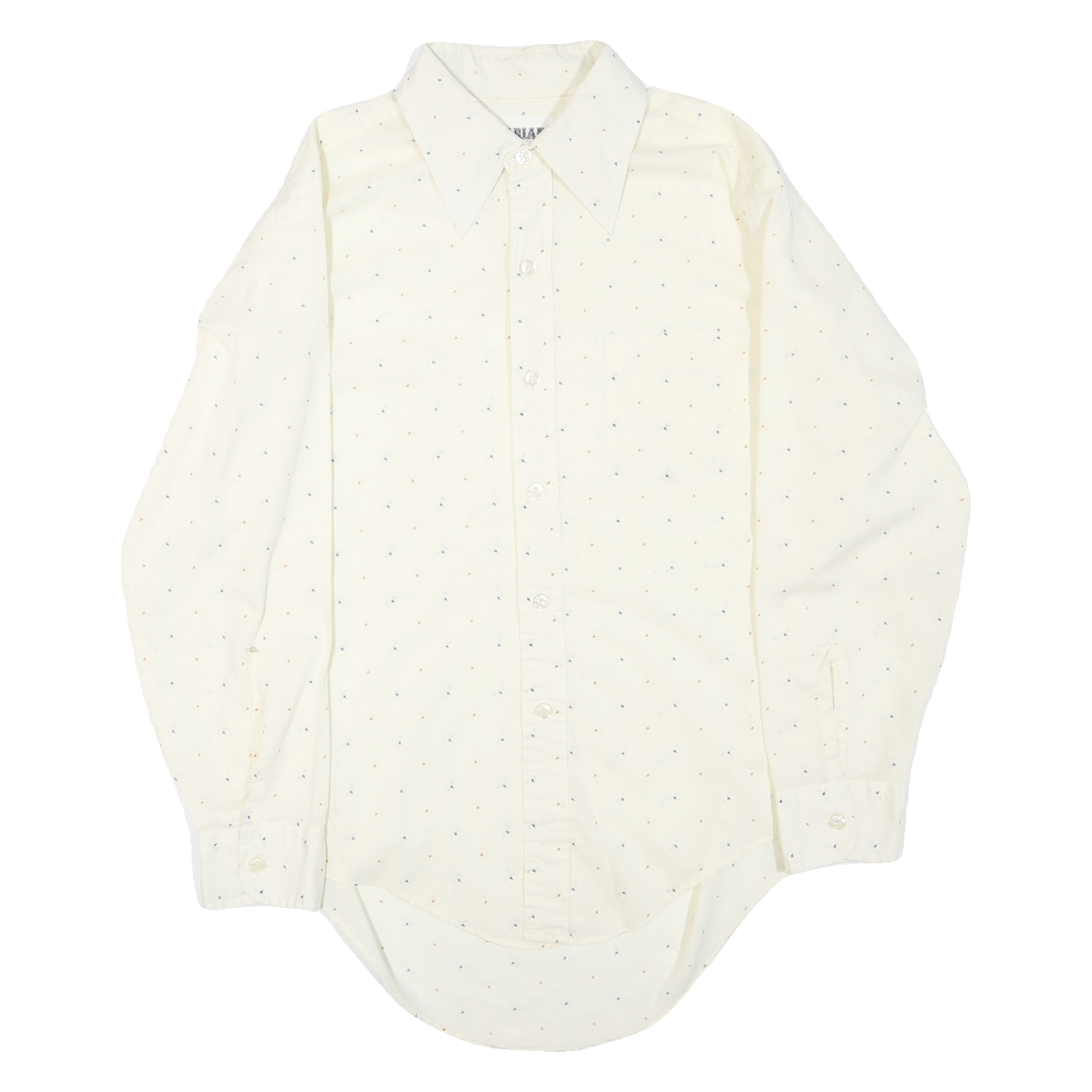PARIANI Mens Cream Shirt L Polyester Blend Smart Casual Long Sleeve Button Refurbished - N/A refurbished available on Cerqular