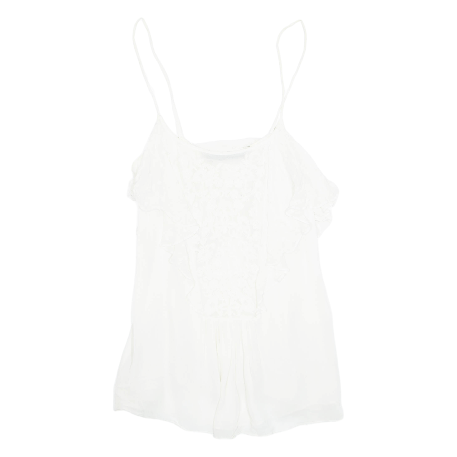 ZARA Womens Camisole Top White Button Neck Sleeveless M Refurbished - N/A refurbished available on Cerqular