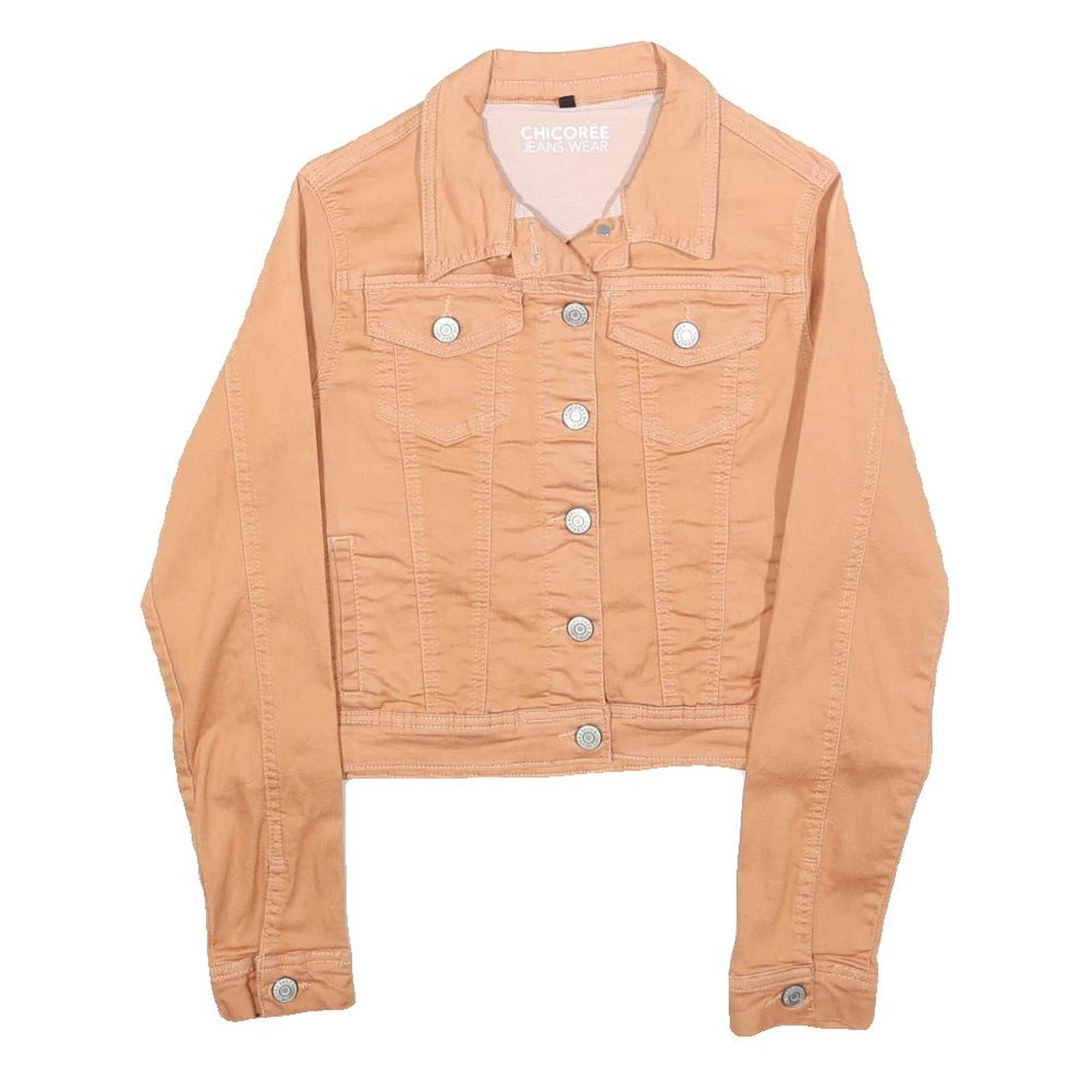 CHICOREE Womens Beige Cotton Button Jacket XS Jeanswear Casual Lightweight Refurbished - N/A refurbished available on Cerqular