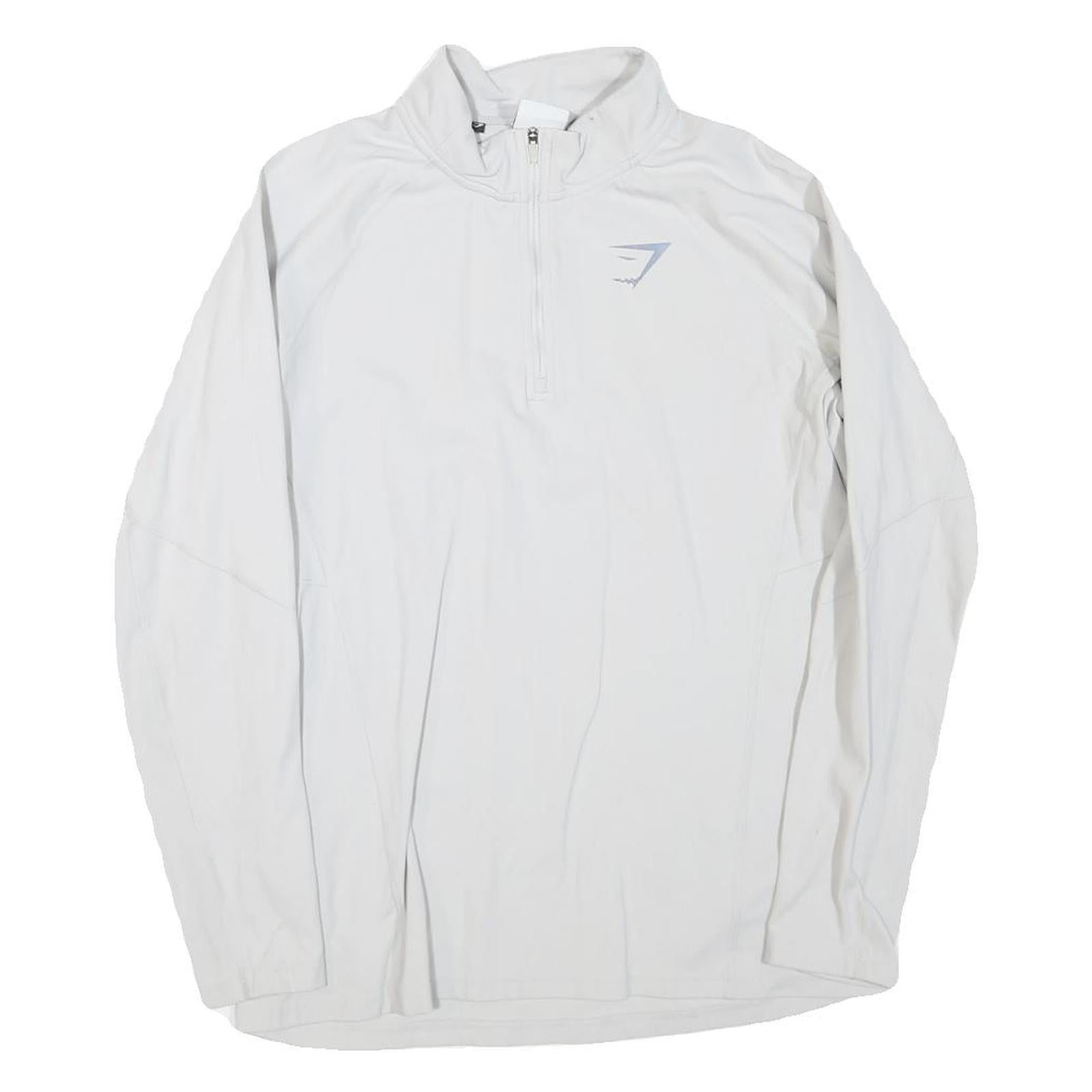 GYMSHARK Womens White Long Sleeve Sports T-Shirt M Half Zip Activewear Refurbished - N/A refurbished available on Cerqular