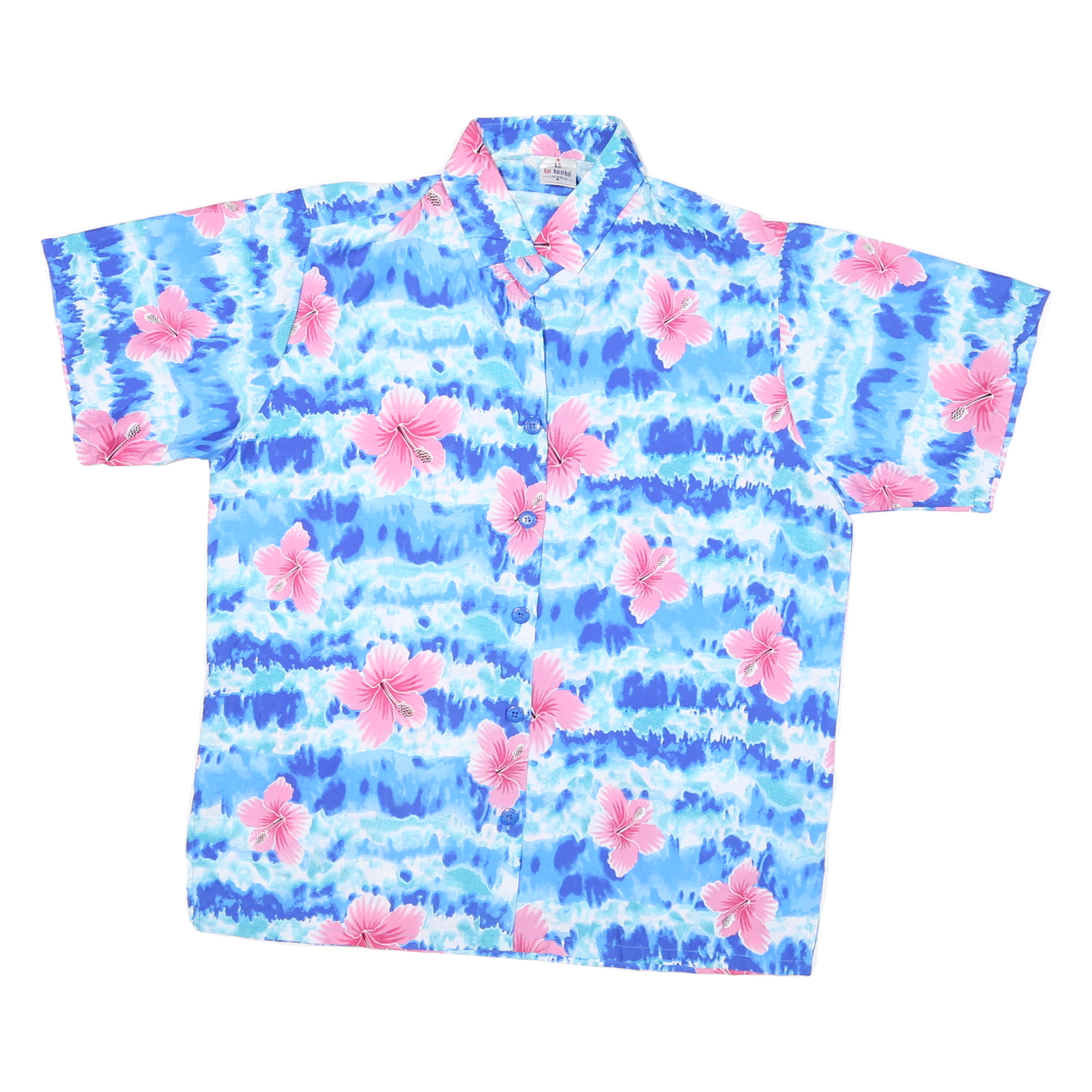 LALEELA Womens Blue & Pink Hawaiian Shirt M Floral Casual Summer Beachwear Refurbished - N/A refurbished available on Cerqular