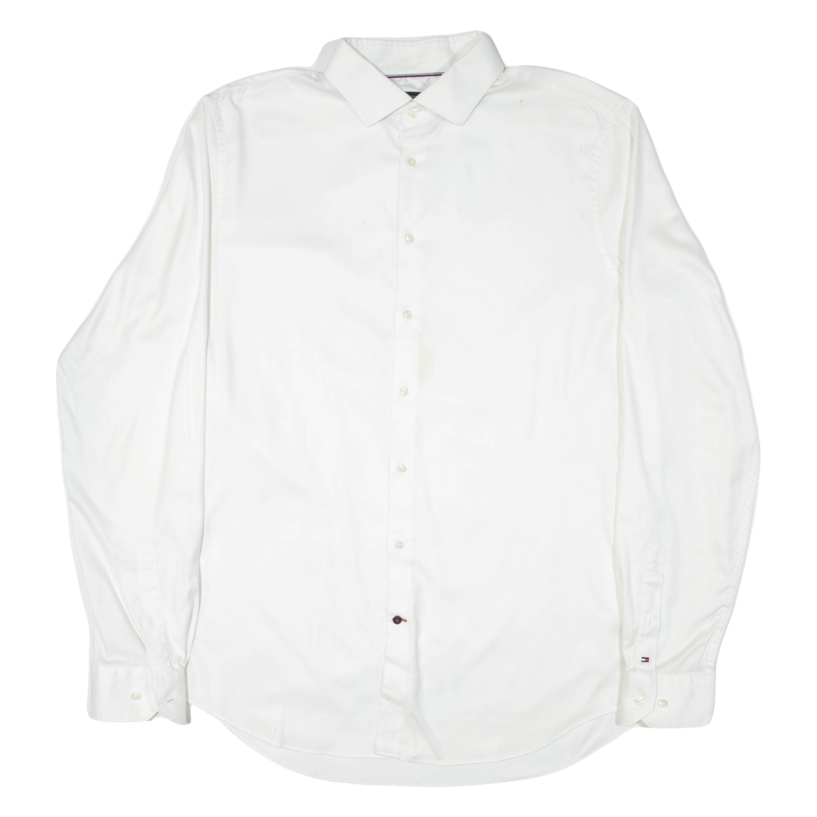 TOMMY HILFIGER Slim Fit Mens Plain Shirt White Long Sleeve L Refurbished - N/A refurbished available on Cerqular