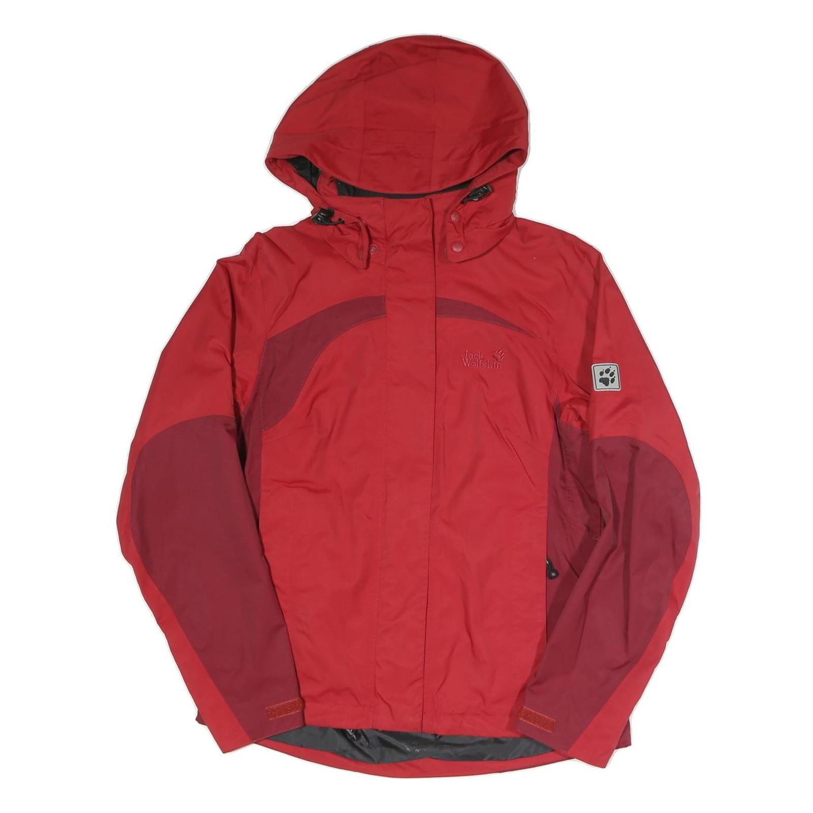 JACK WOLFSKIN Womens Red & Burgundy Outdoor Jacket UK 10 Polyester Blend Hooded Refurbished - N/A refurbished available on Cerqular