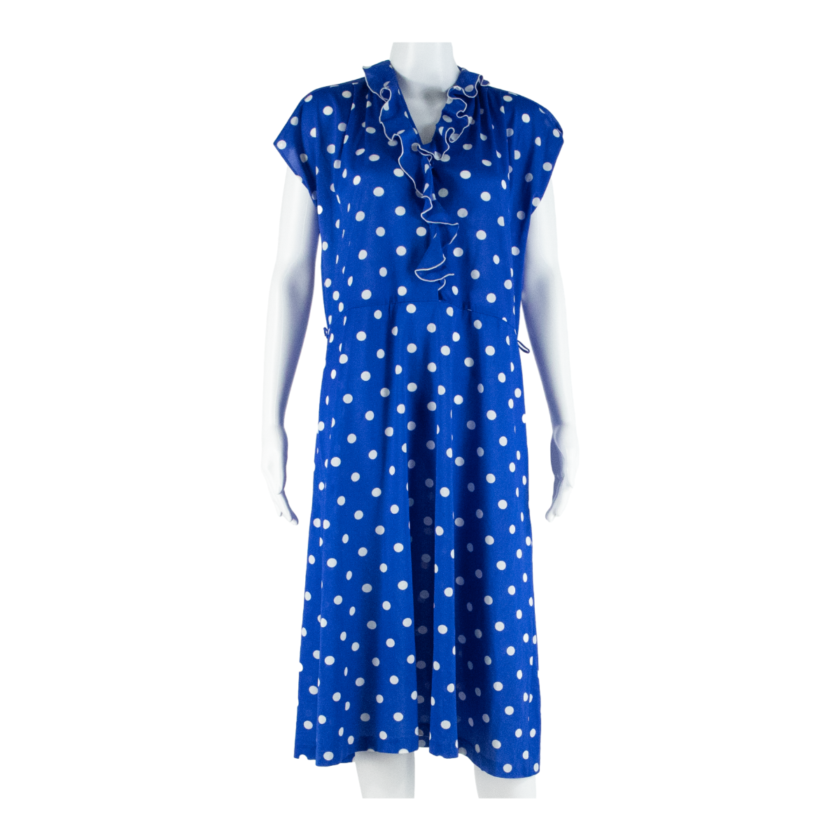 WINDSOR Womens Day Dress Blue Spotted Short Sleeve Midi L Refurbished - N/A refurbished available on Cerqular