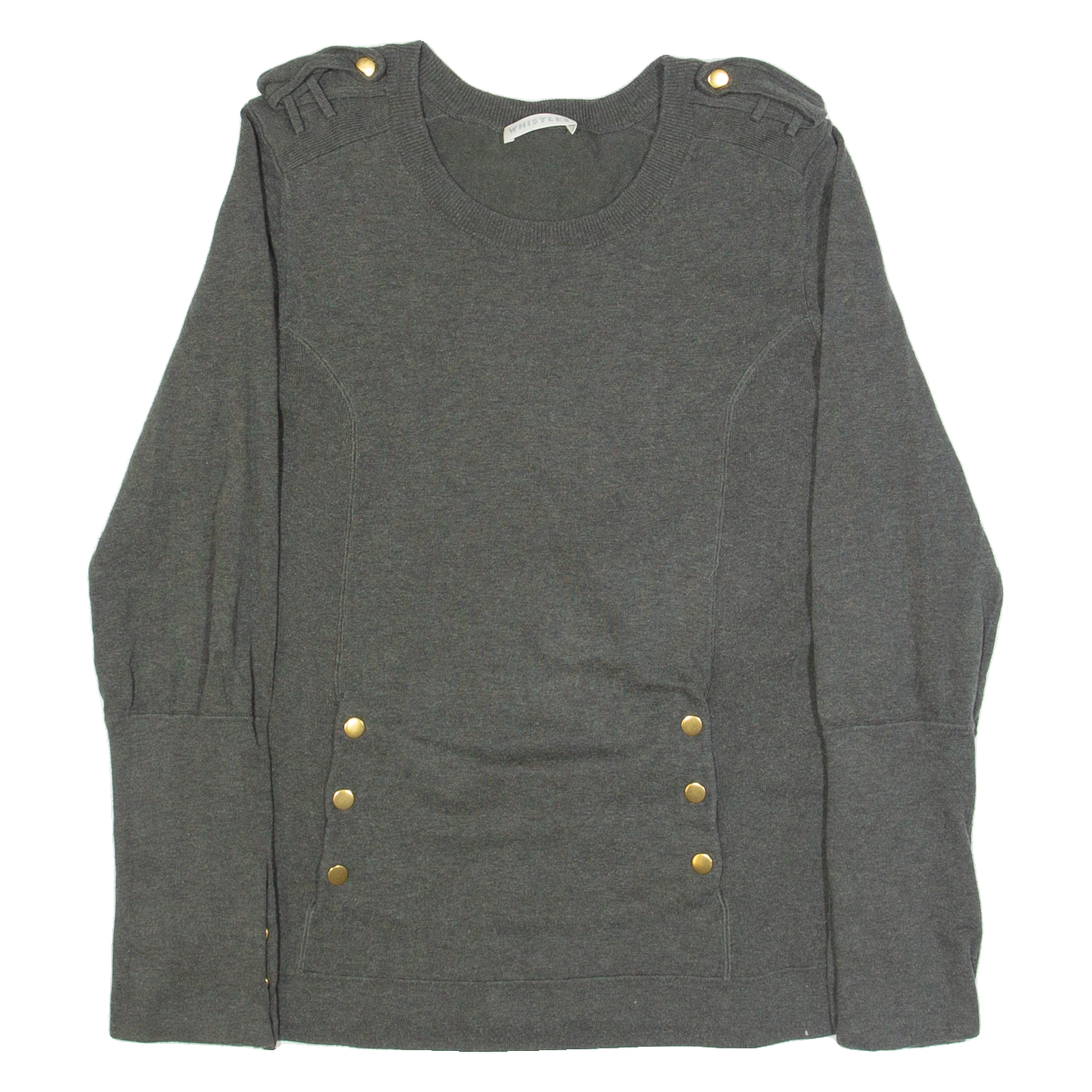 WHISTLES Womens Jumper Green Tight Knit L Refurbished - N/A refurbished available on Cerqular
