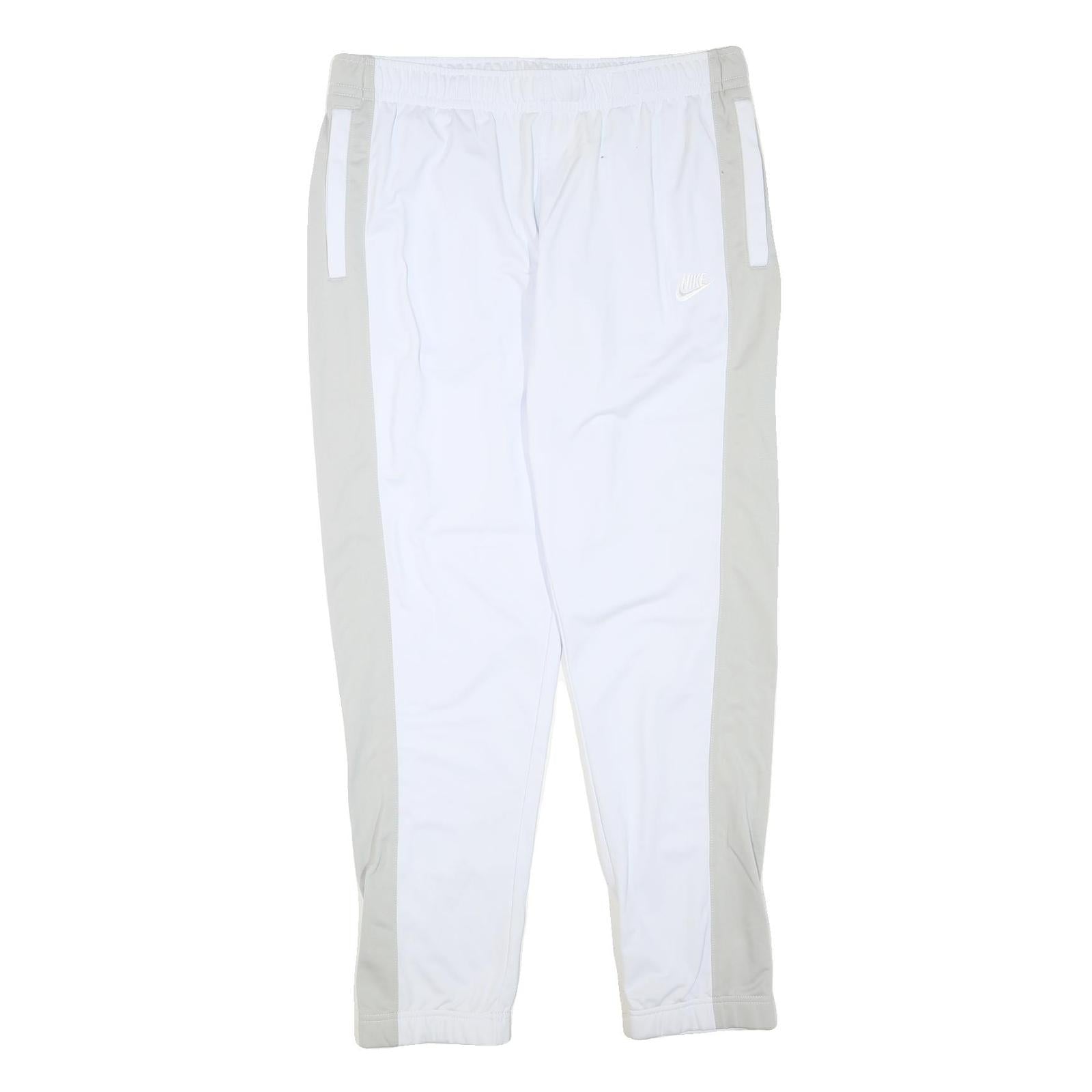 NIKE Mens Joggers White & Grey XL W34 L30 Regular Fit Tapered Leg Sportswear Refurbished - N/A refurbished available on Cerqular