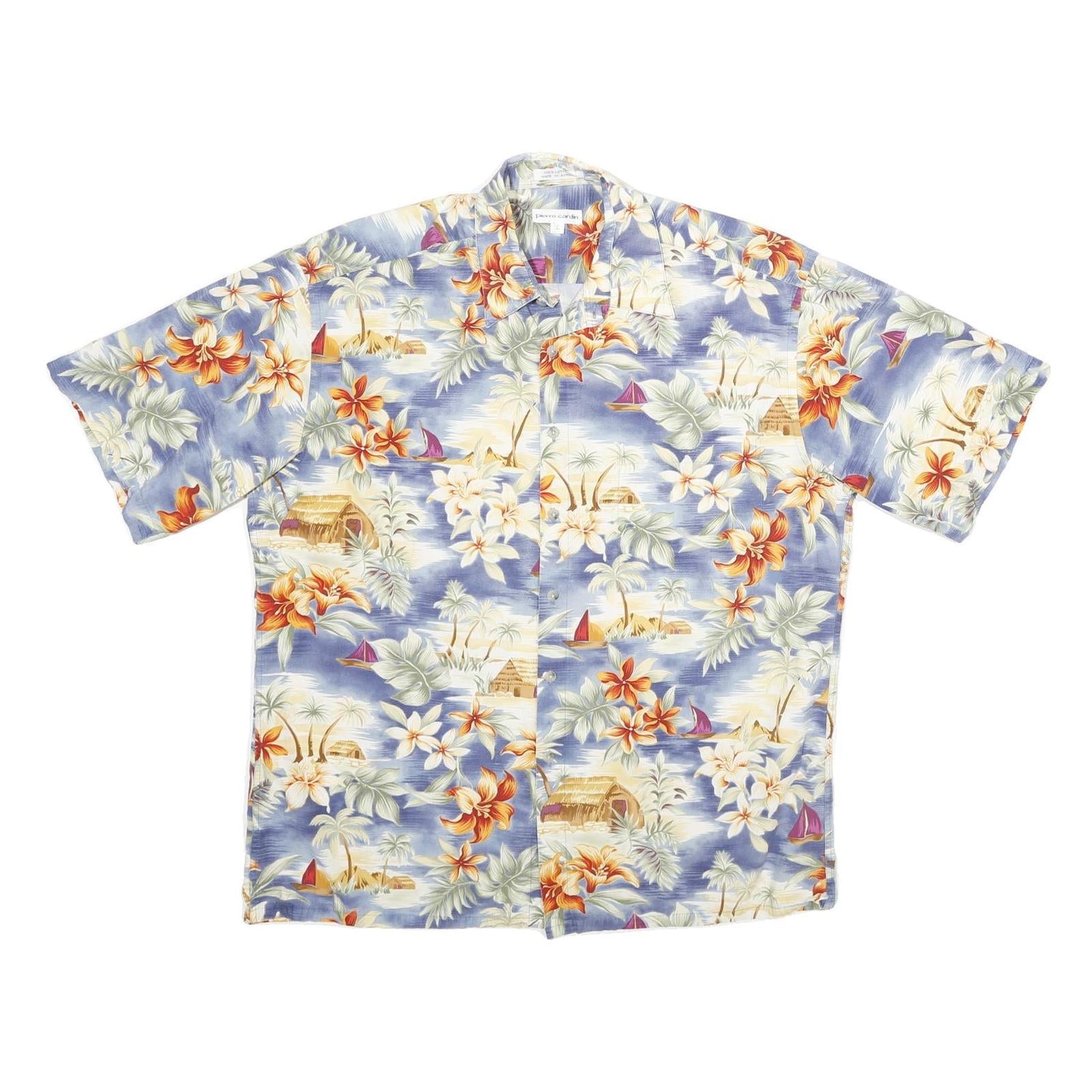 CLAUDIE PIERLOT Mens Blue Orange Floral Cotton Short Sleeve Shirt L Casual Refurbished - N/A refurbished available on Cerqular