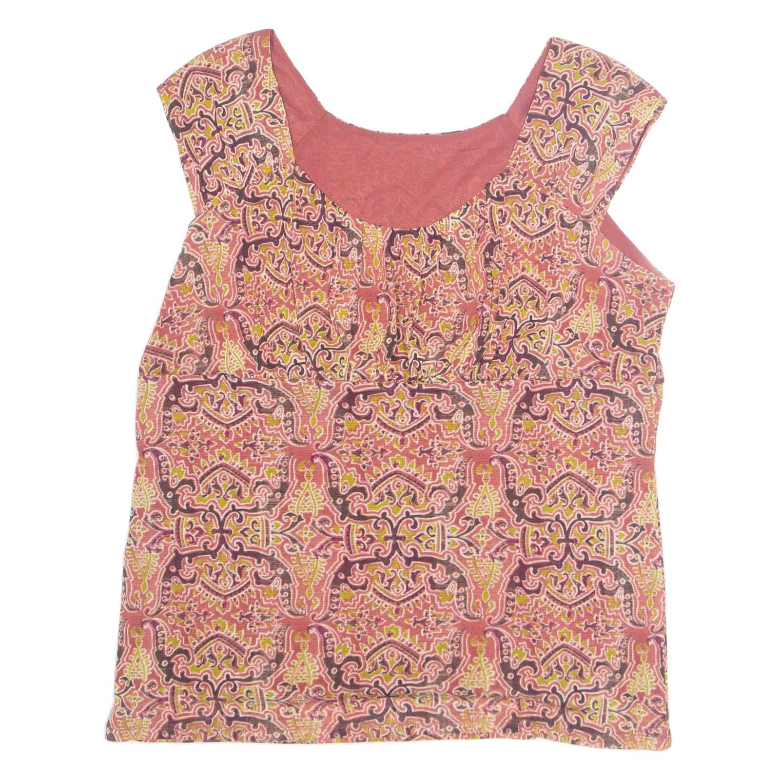 Womens Printed Blouse Red Sleeveless Crazy Pattern L Refurbished - N/A refurbished available on Cerqular