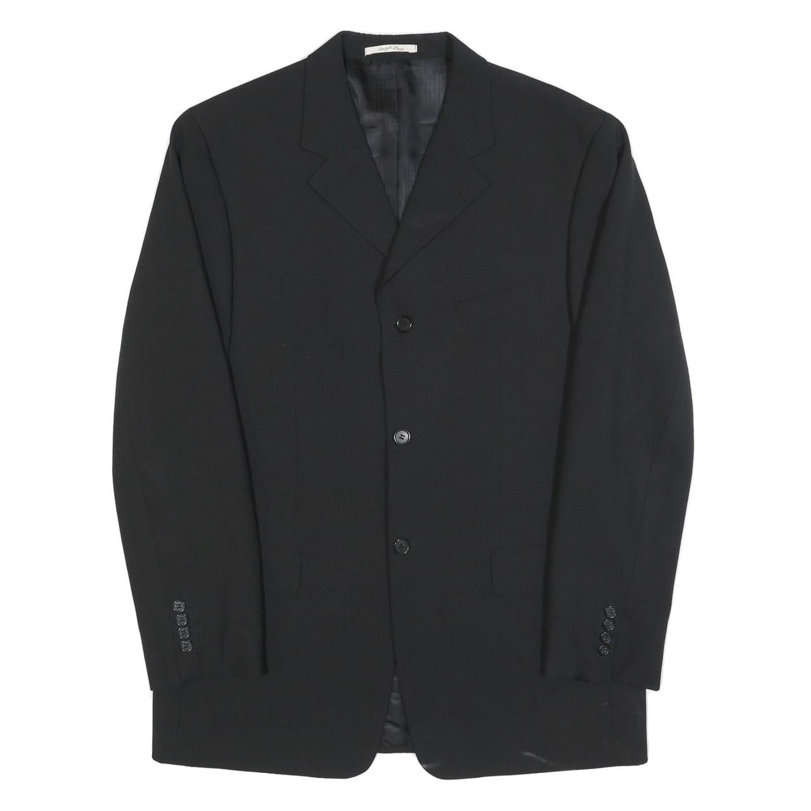 ANGELO LITRICO Mens Black Classic Jacket L Polyester Blend Plain Button Closure Refurbished - N/A refurbished available on Cerqular