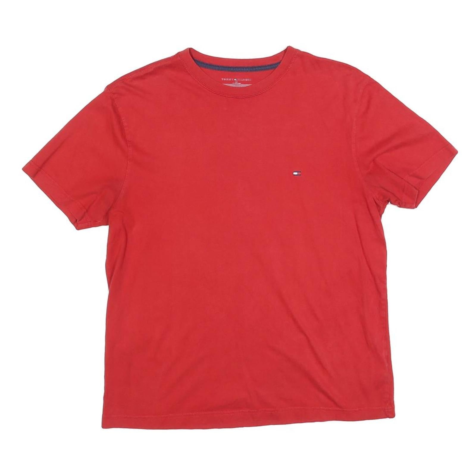 TOMMY HILFIGER Mens Red Classic T-Shirt M Short Sleeve Crew Neck Minimal Logo Refurbished - N/A refurbished available on Cerqular