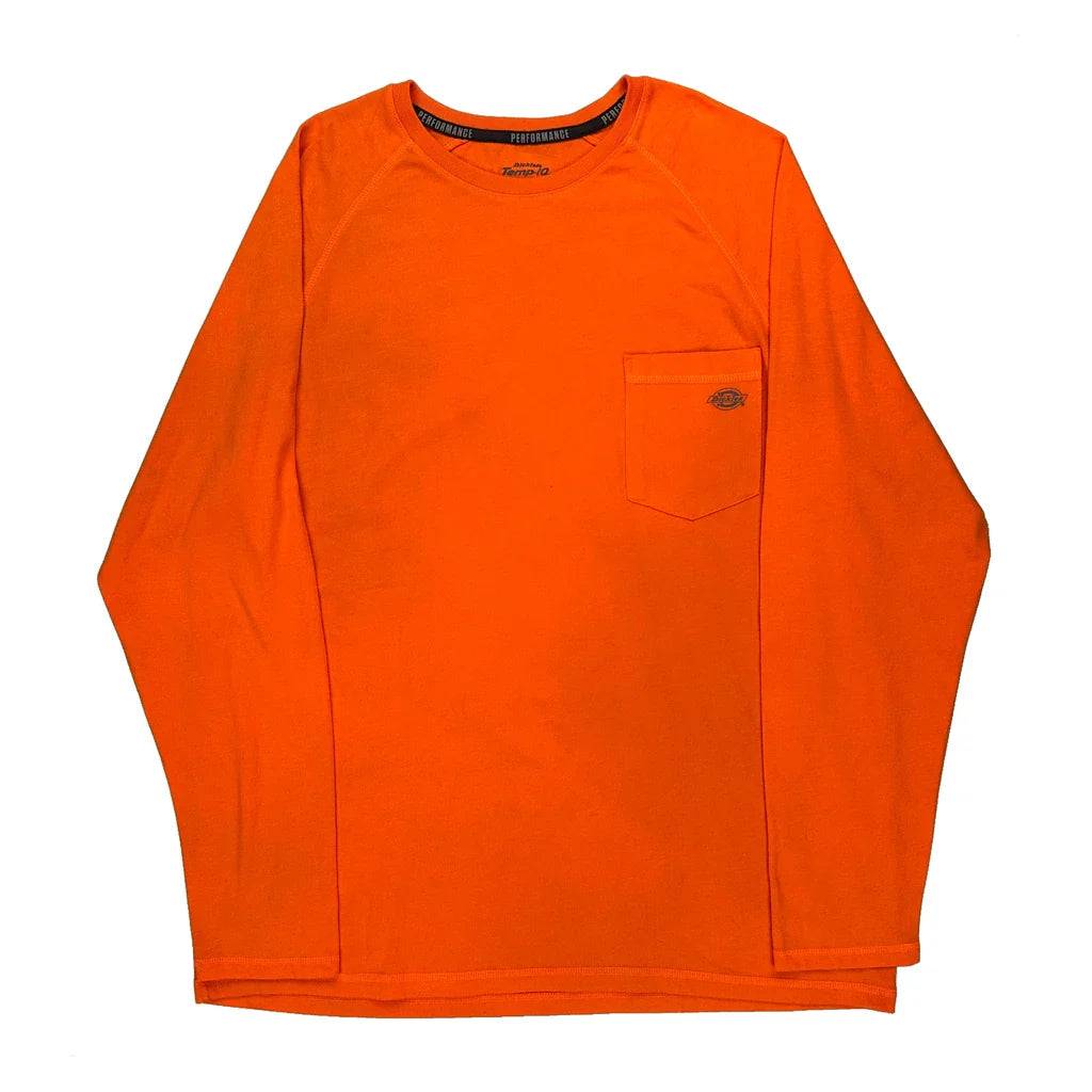 Dickies Long Sleeve T-Shirt - XL Orange Cotton Refurbished - Thrifted (note: this is a term often used to describe second- refurbished available on Cerqular