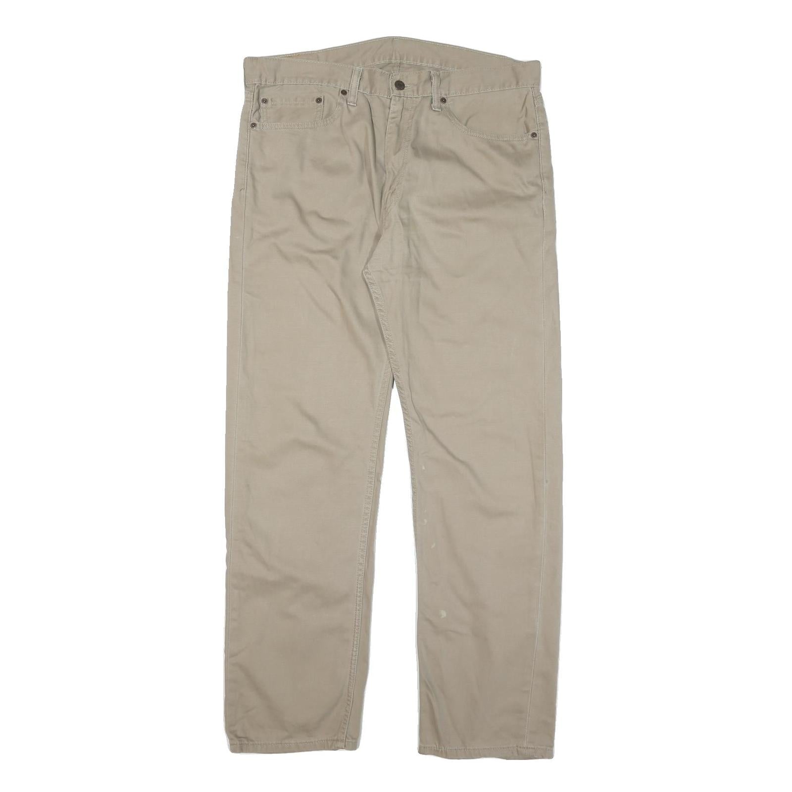 LEVI'S Mens Regular Fit Beige Cotton Blend Zip Trousers W36 L32 Classic Casual Refurbished - N/A refurbished available on Cerqular