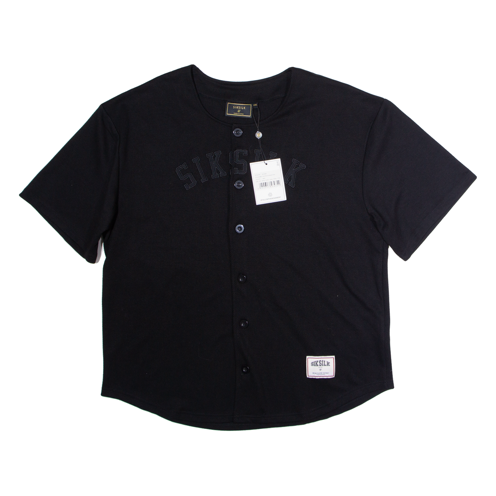 SIKSILK BAseball Mens Jersey Black 2XL Refurbished - N/A refurbished available on Cerqular
