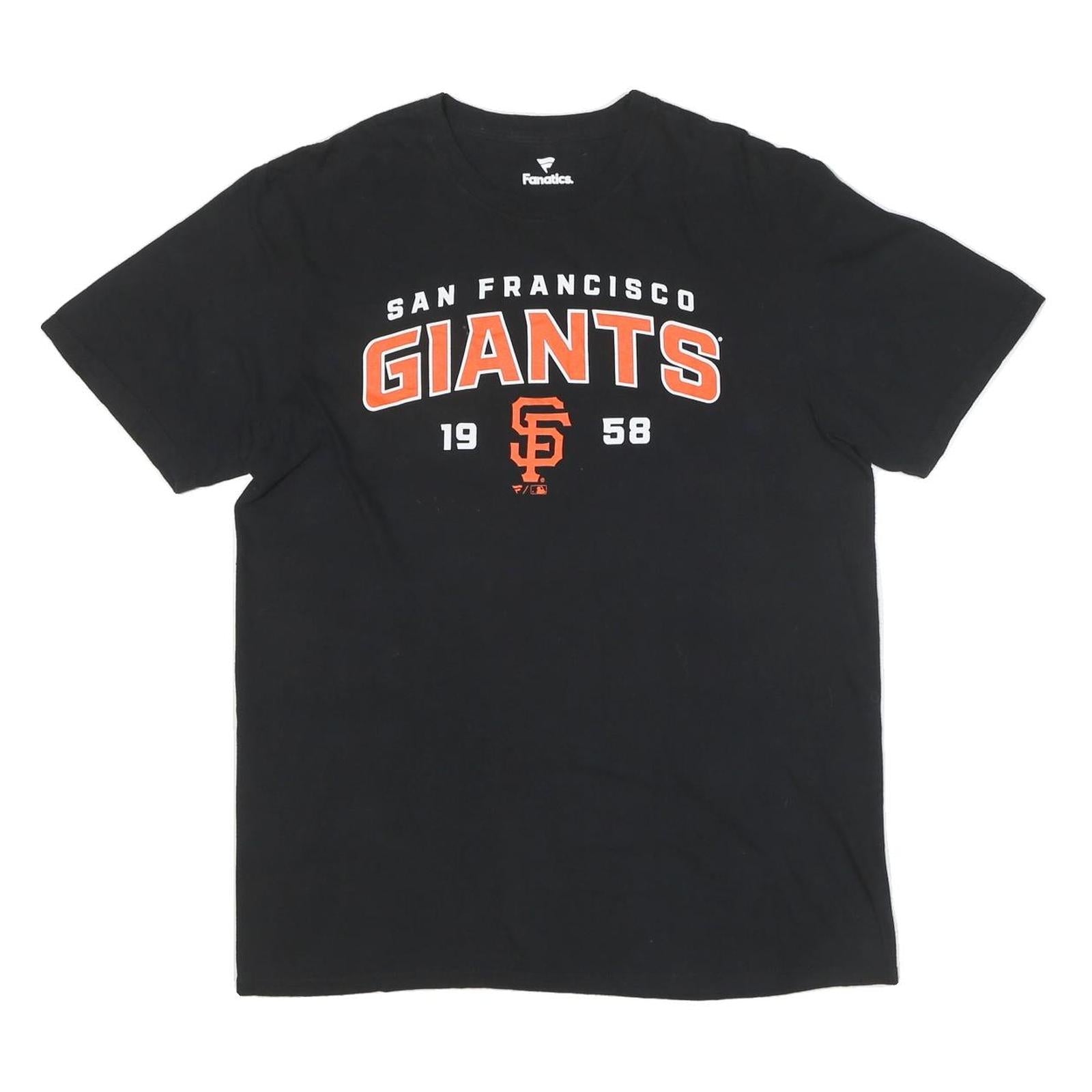 FANATICS Mens Black San Francisco Giants Graphic T-Shirt L Short Sleeve Crew Refurbished - N/A refurbished available on Cerqular