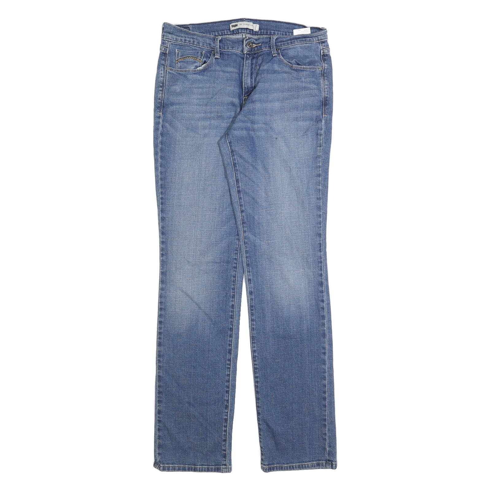 LEVI'S 505 Womens Jeans Blue Regular Straight Denim Medium W29 L34 Classic Fit Refurbished - N/A refurbished available on Cerqular