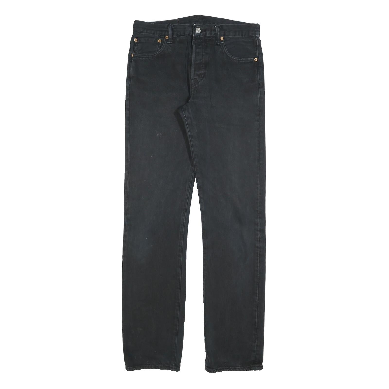 LEVI'S 501 Mens Jeans Black Regular Straight Denim Medium W30 L32 Classic Fit Refurbished - N/A refurbished available on Cerqular