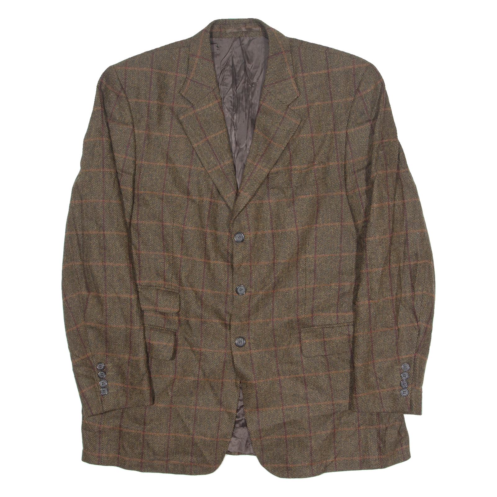 RITEX Mens Blazer Jacket Brown Wool 90s Check M Refurbished - N/A refurbished available on Cerqular