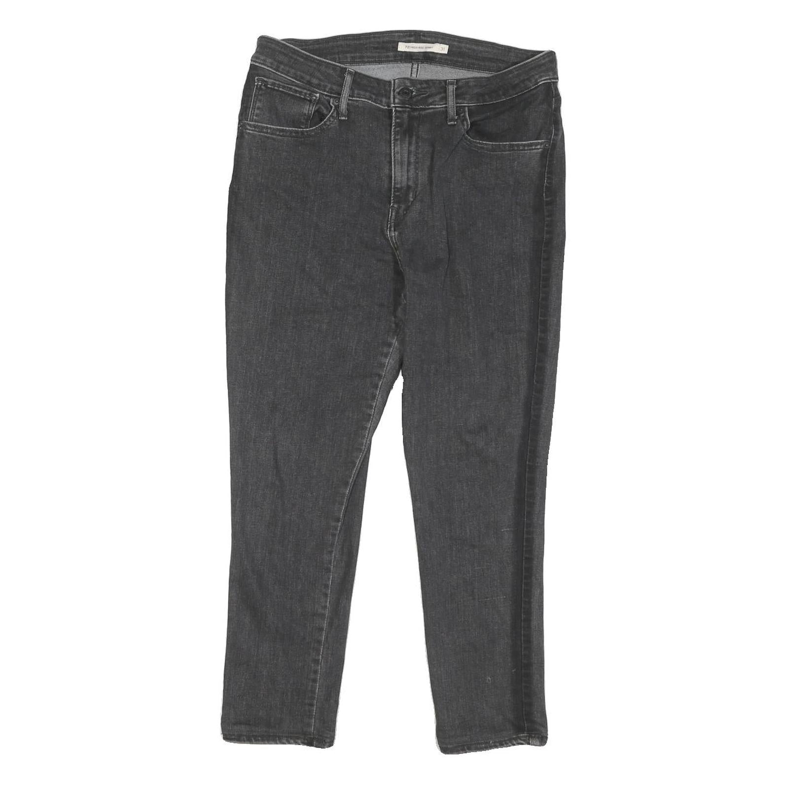 LEVI'S 721 Womens Jeans Black Regular Skinny Denim Raw W31 L25 Stylish Fit Refurbished - N/A refurbished available on Cerqular