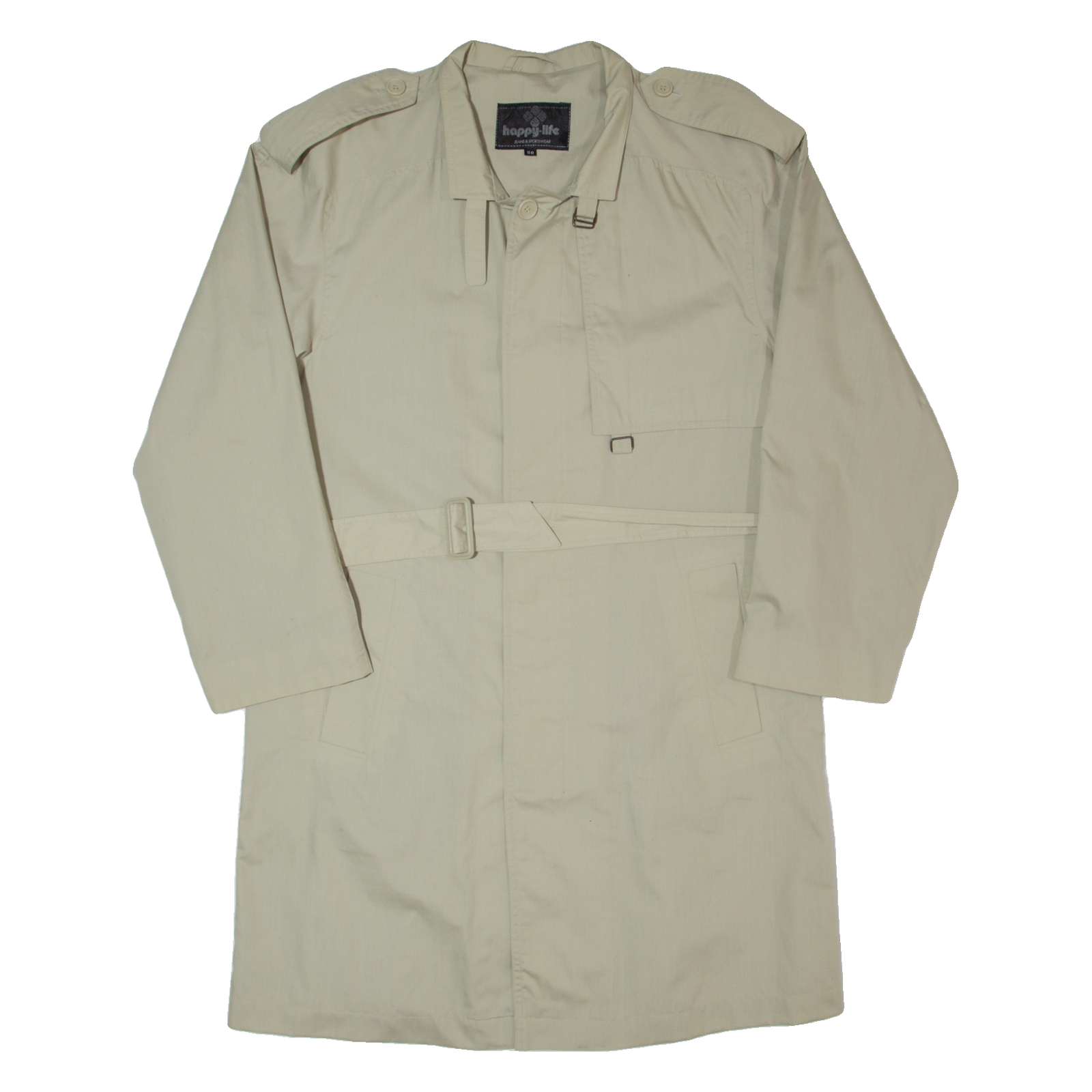 HAPPY LIFE Mens Trench Coat Cream 90s M Refurbished - N/A refurbished available on Cerqular