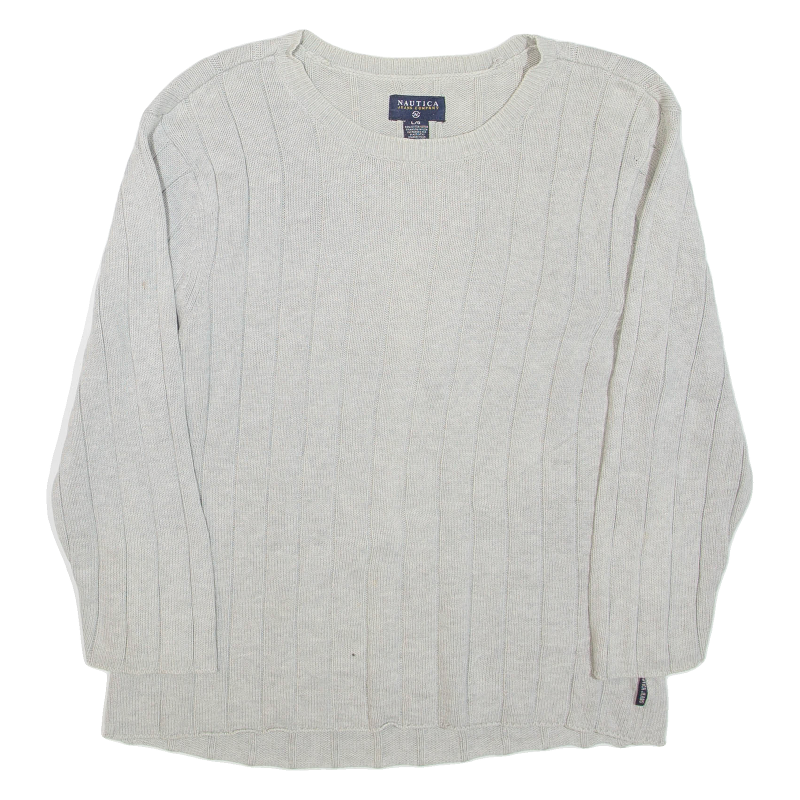 NAUTICA Womens Jumper Grey Tight Knit 3/4 Sleeve L Refurbished - N/A refurbished available on Cerqular