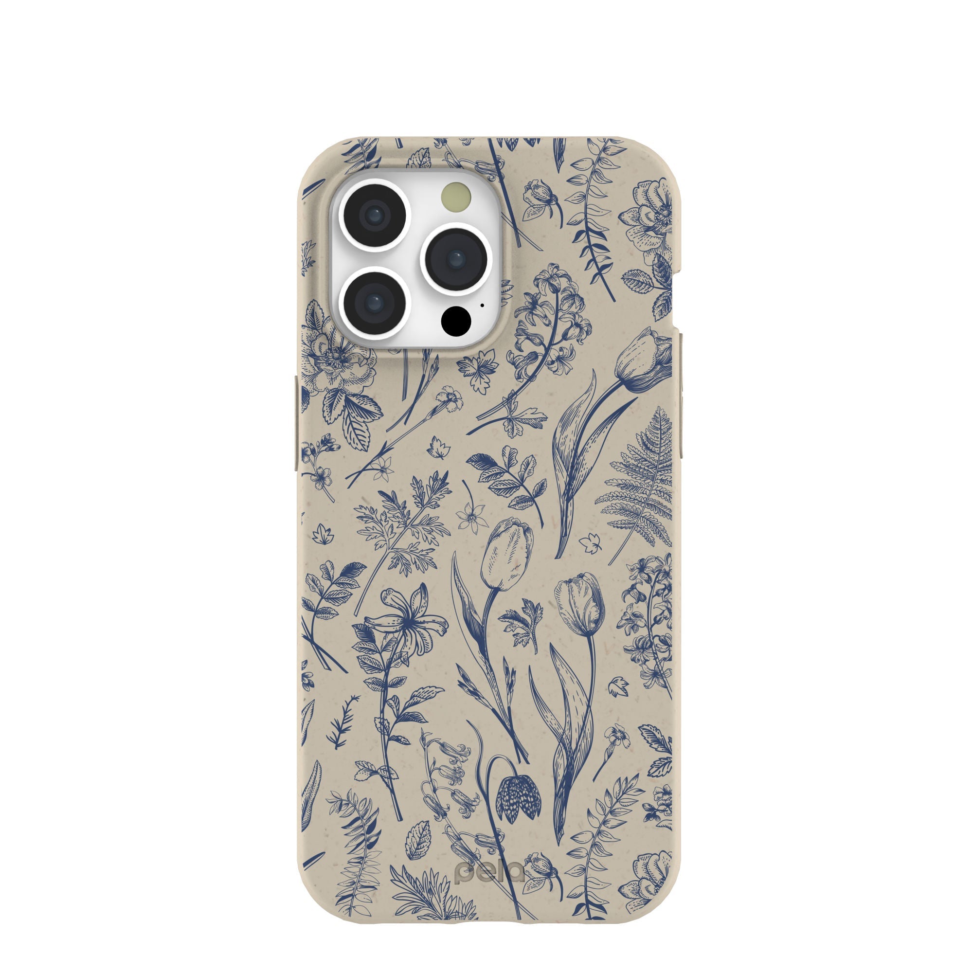 London Fog Indigo Bouquet iPhone 15 Pro Max Case Refurbished - Pela Case refurbished available on Cerqular