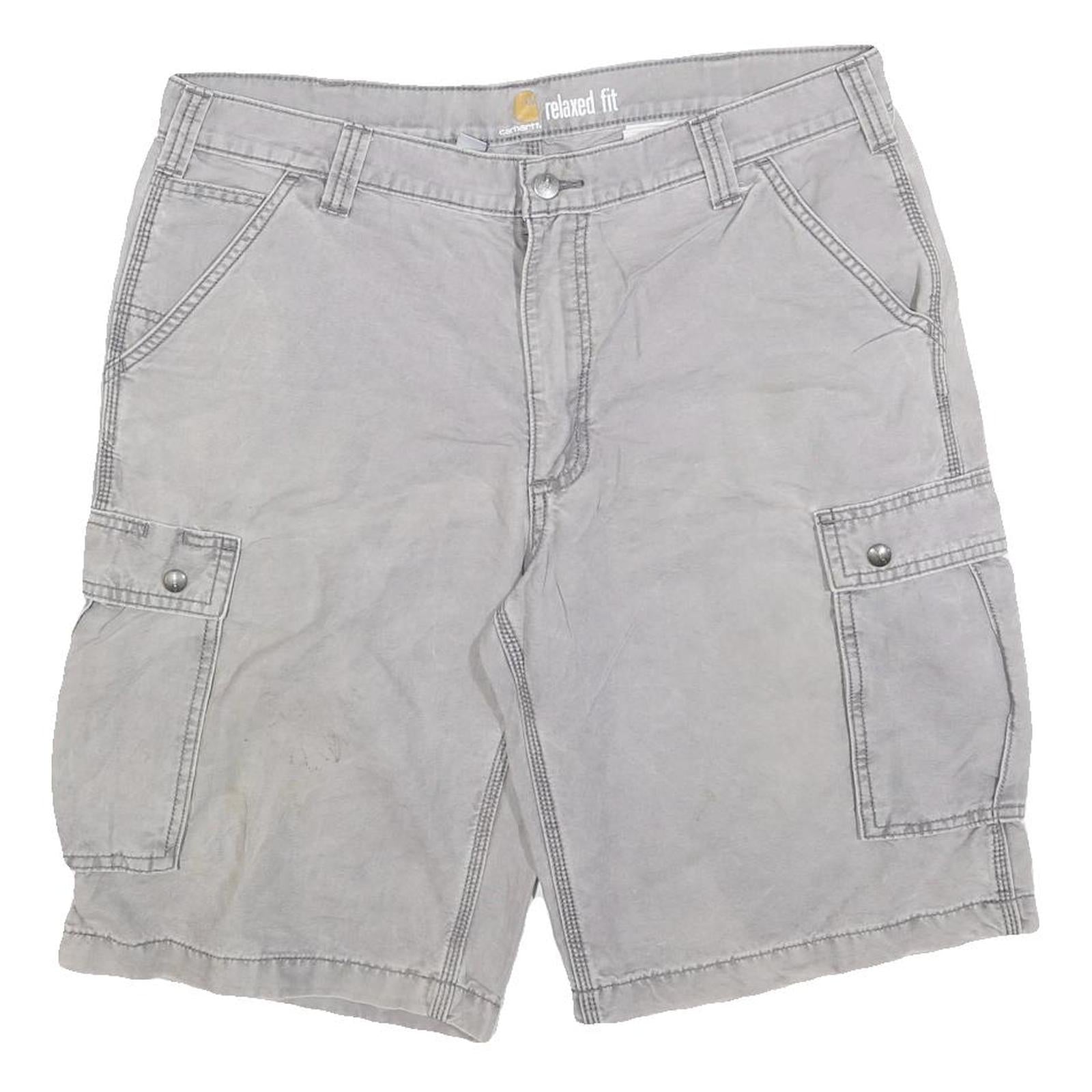 CARHARTT Mens Shorts Grey Relaxed Fit XL W38 Cargo Cotton Blend Pocket Refurbished - N/A refurbished available on Cerqular
