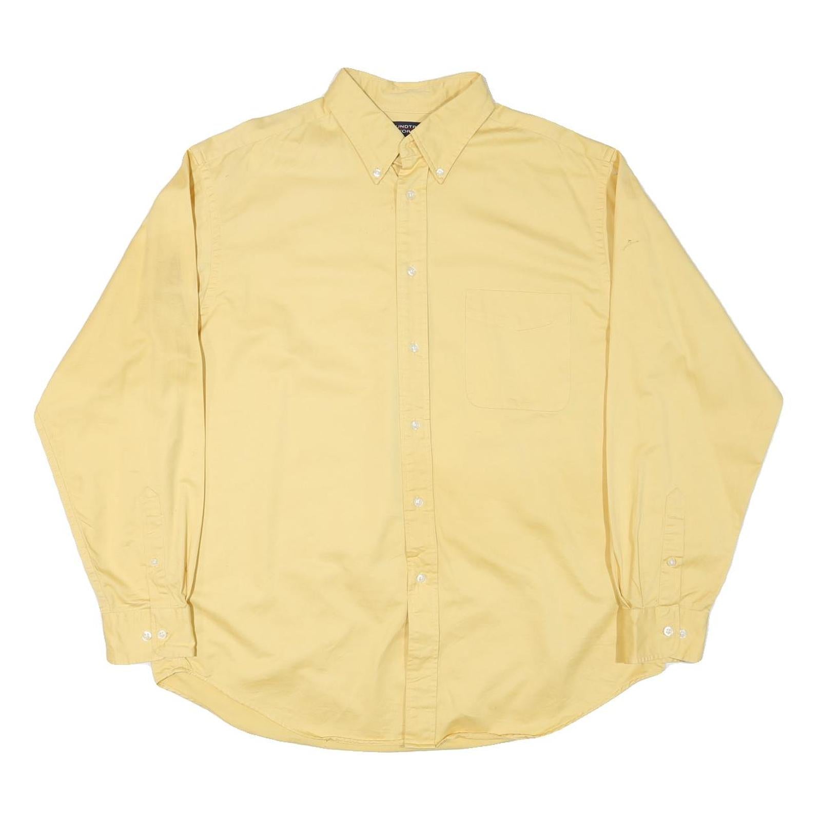 ROUNDTREE AND YORKE Mens Yellow Shirt L Button-Down Cotton Blend Long Sleeve Refurbished - N/A refurbished available on Cerqular