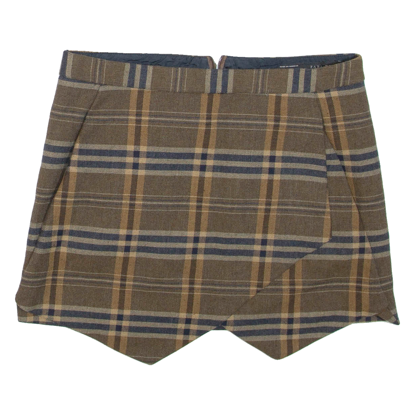 ZARA Womens Mini Skirt Brown Short Check XS Refurbished - N/A refurbished available on Cerqular