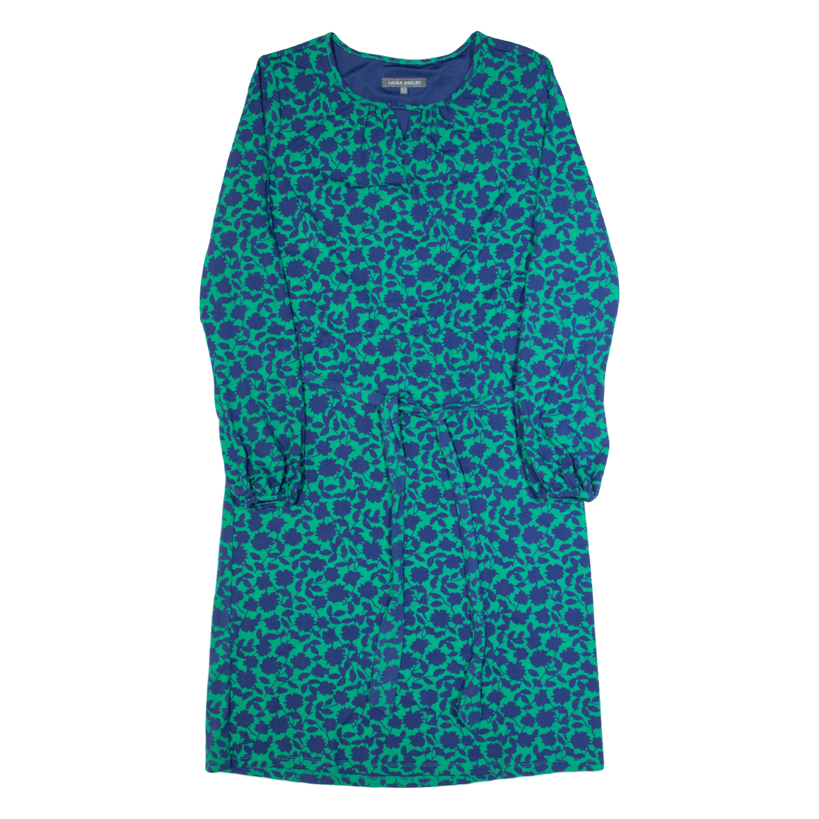 LAURA ASHLEY Womens Day Dress Green Floral Long Sleeve Midi UK 10 Refurbished - N/A refurbished available on Cerqular