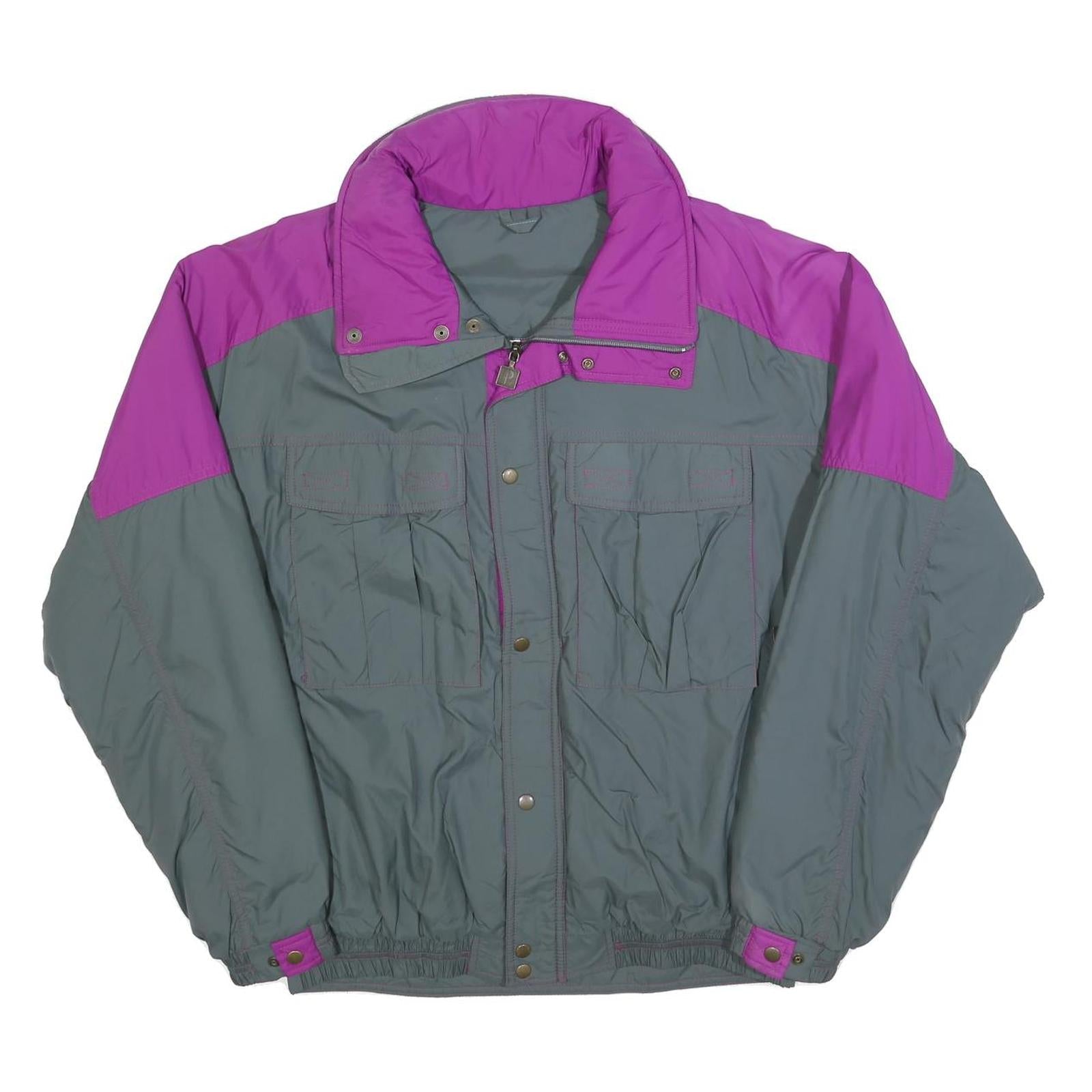 Buy Mens Grey & Purple Classic Jacket L Polyester Blend Plain Zip Long Sleeve Refurbished - $37.69 Mens Grey & Purple Classic Jacket L Polyester Blend Plain Zip Long Sleeve Refurbished - N/A refurbished available on Cerqular