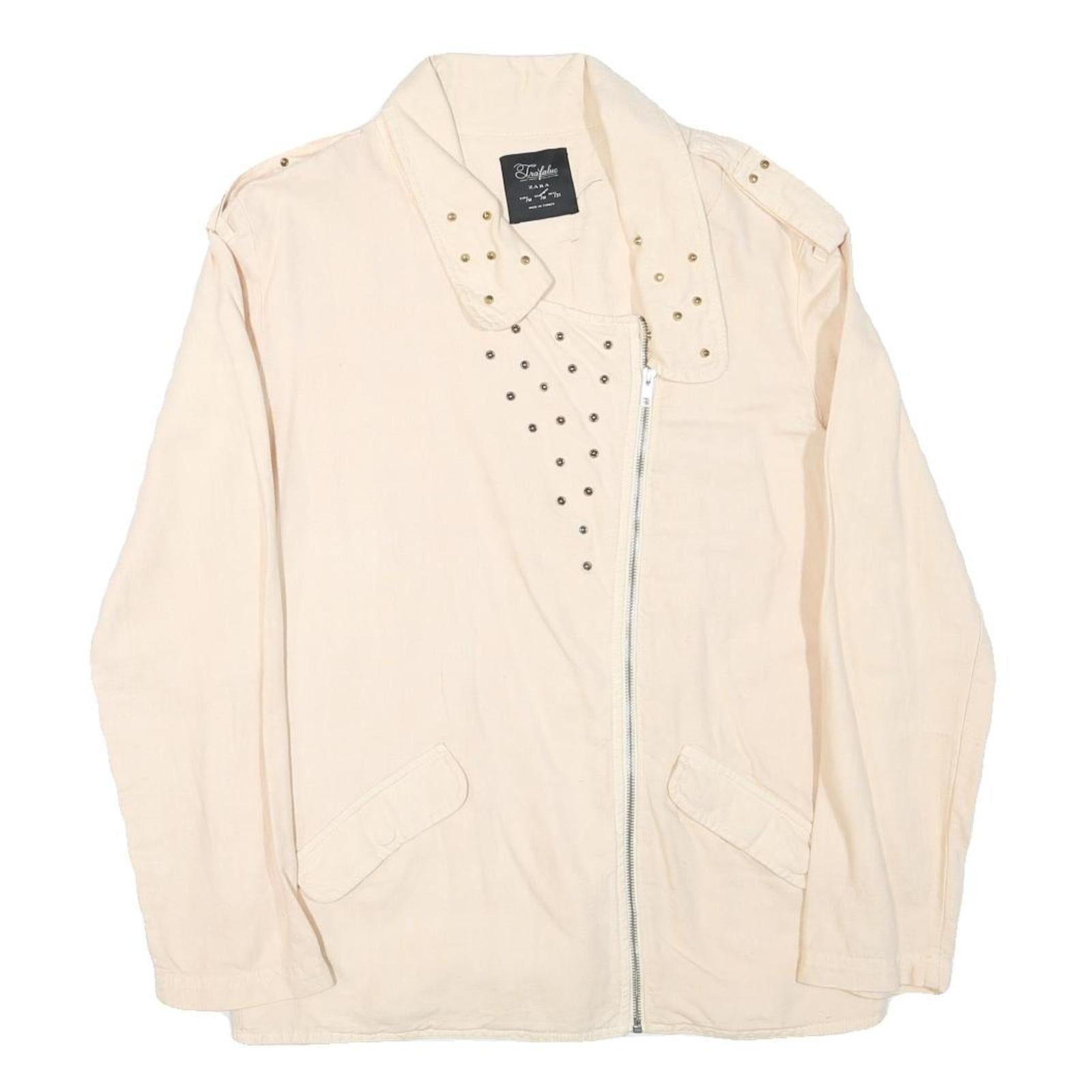 Buy ZARA Womens Cream Linen Blend Zip Jacket M Plain Stud Detail Stylish Casual Refurbished - $32.49 ZARA Womens Cream Linen Blend Zip Jacket M Plain Stud Detail Stylish Casual Refurbished - N/A refurbished available on Cerqular