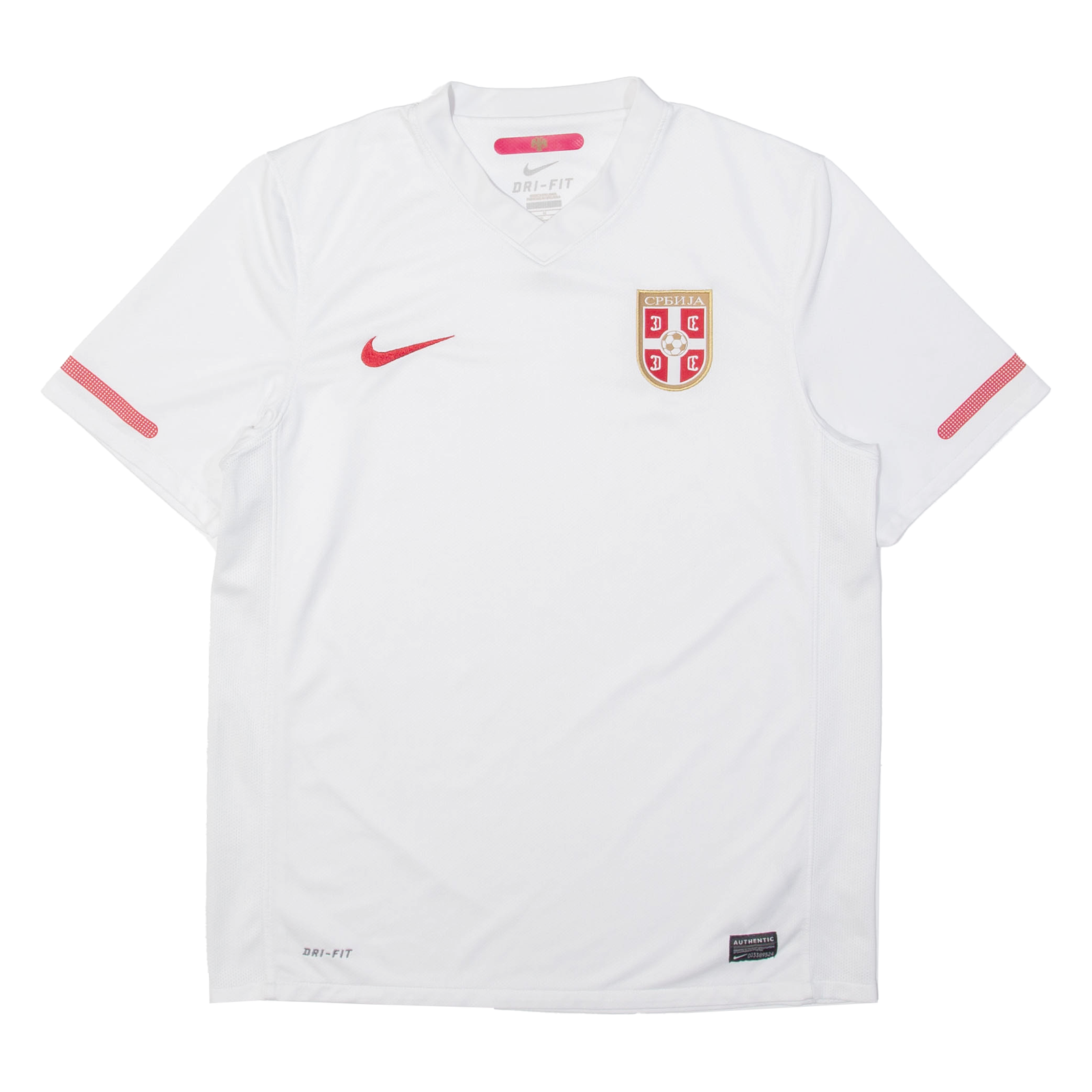 NIKE Serbia Mens Football Shirt T-Shirt White V-Neck M Refurbished - N/A refurbished available on Cerqular