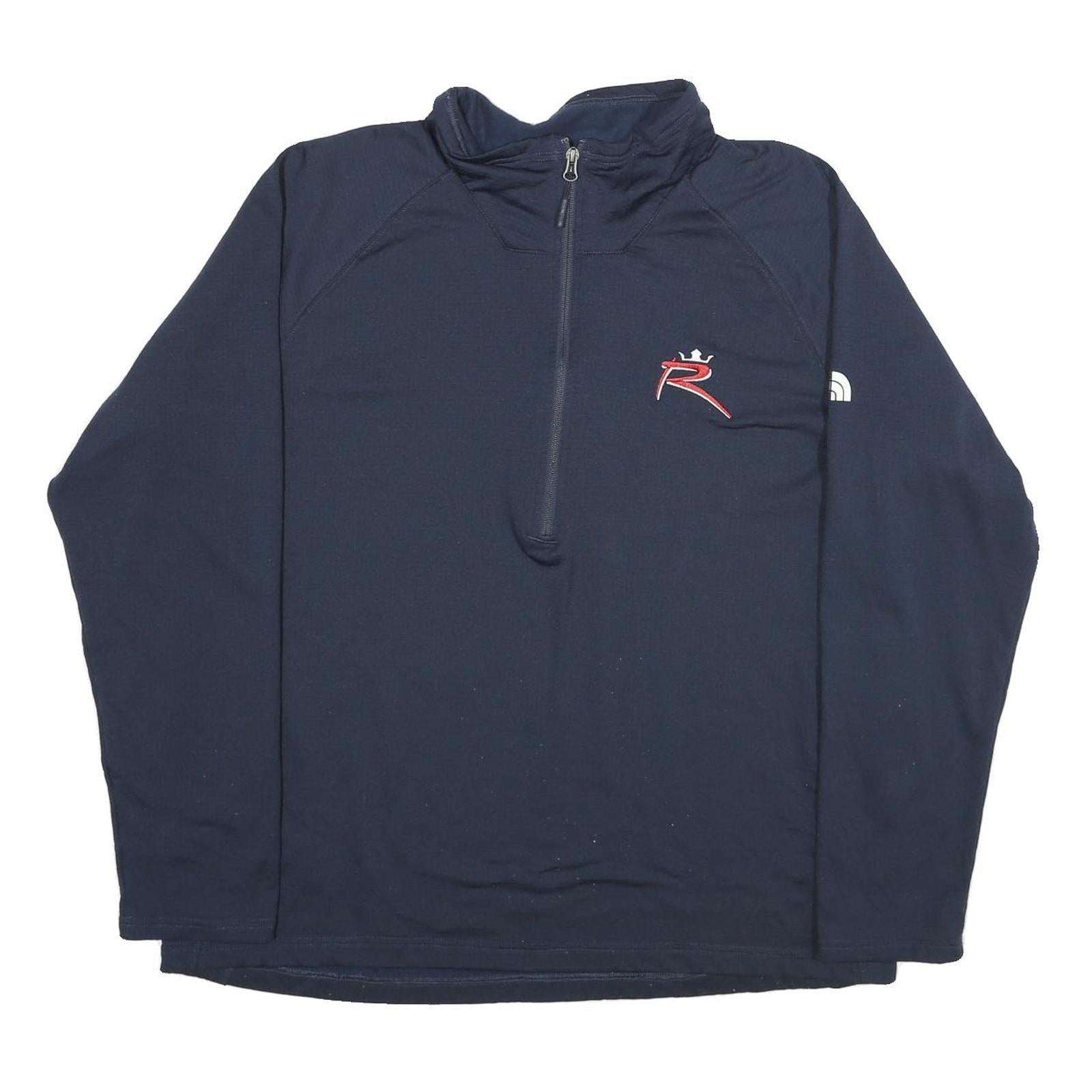 THE NORTH FACE Mens Navy Blue R Logo 1/4 Zip Sweatshirt 2XL Outdoor Athletic Refurbished - N/A refurbished available on Cerqular