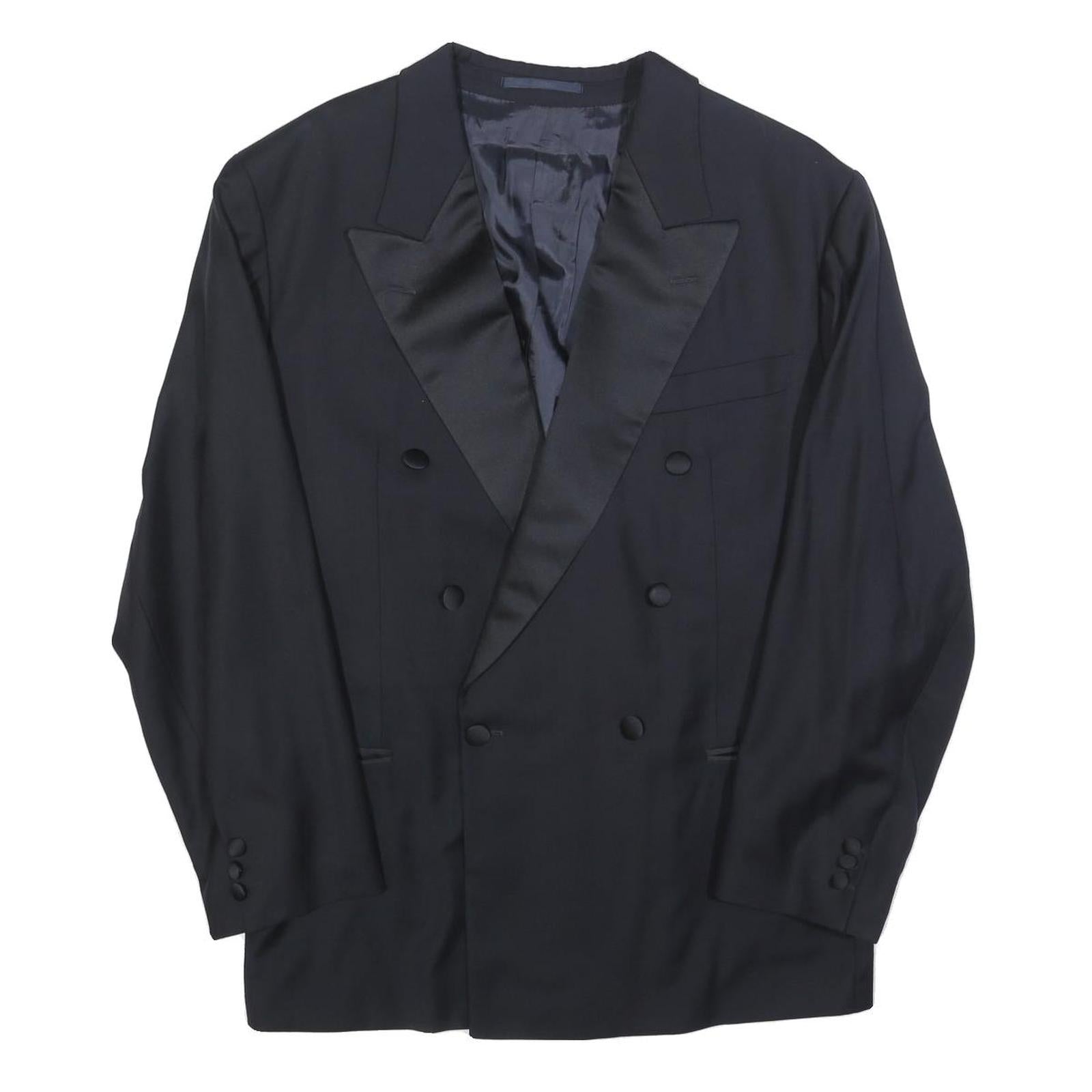 BOSS HUGO BOSS Mens Black Double Breasted Wool Jacket M Satin Lapel Classic Fit Refurbished - N/A refurbished available on Cerqular