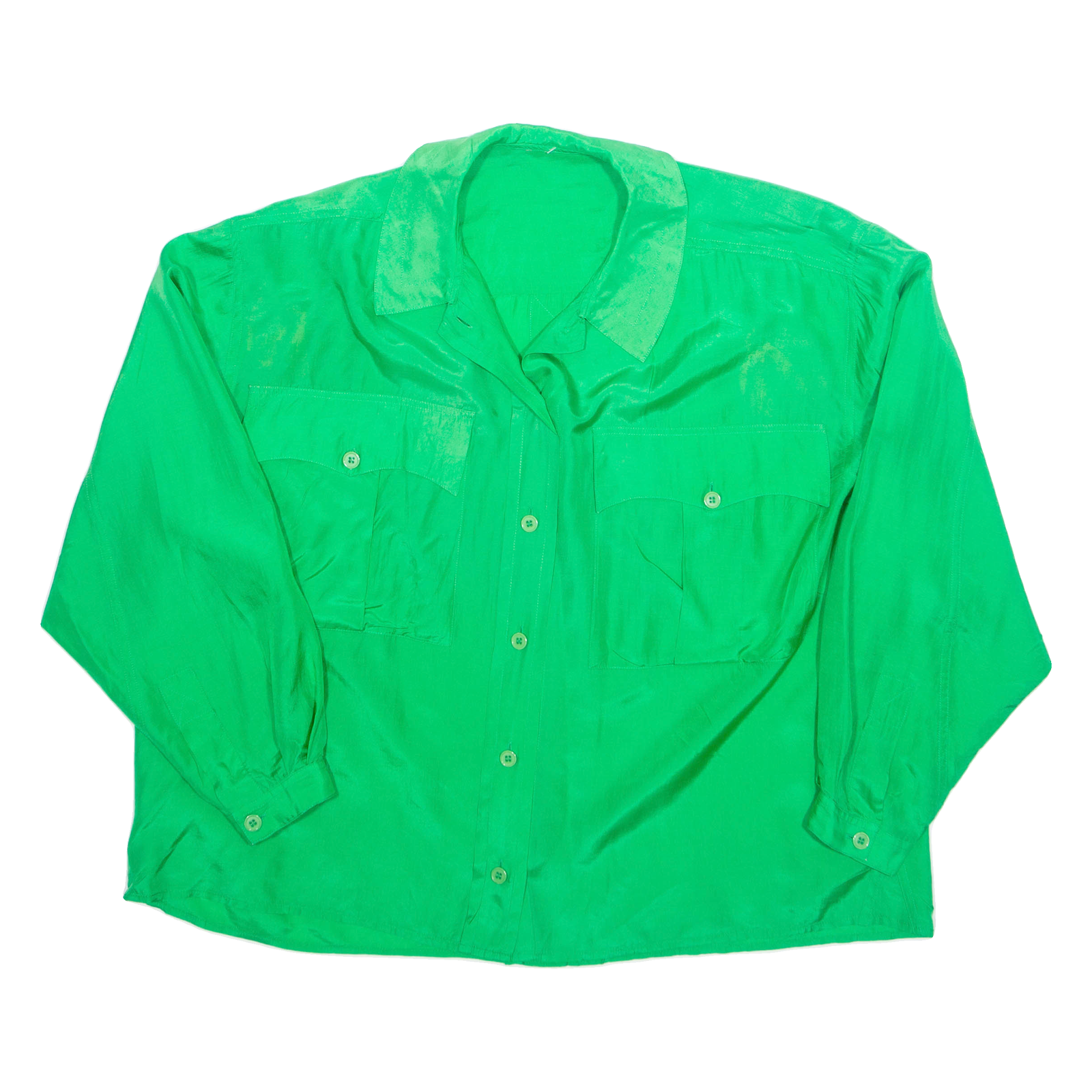Womens Shirt Green Collared Long Sleeve L Refurbished - N/A refurbished available on Cerqular