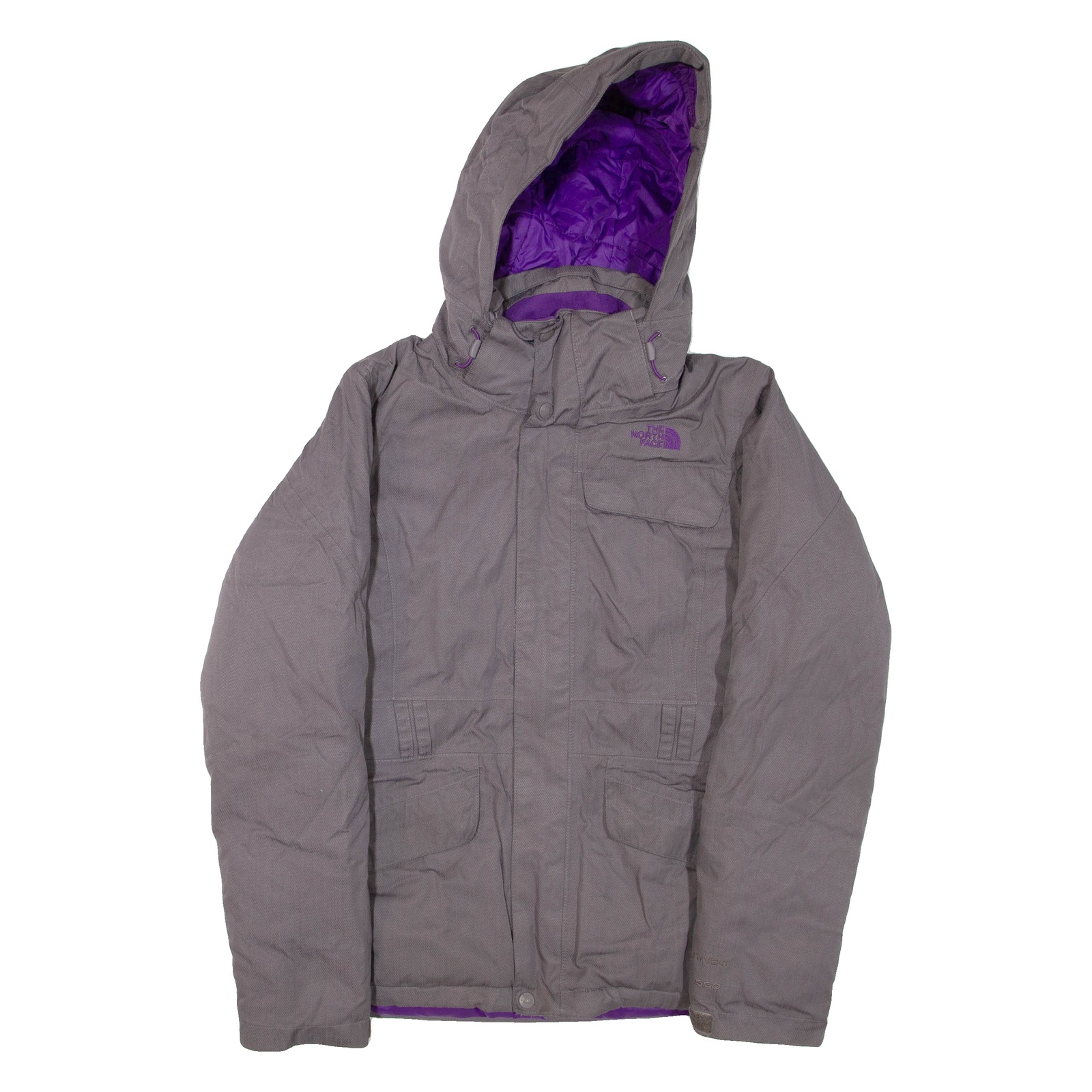 THE NORTH FACE Womens Jacket Grey Nylon Hooded M Refurbished - N/A refurbished available on Cerqular