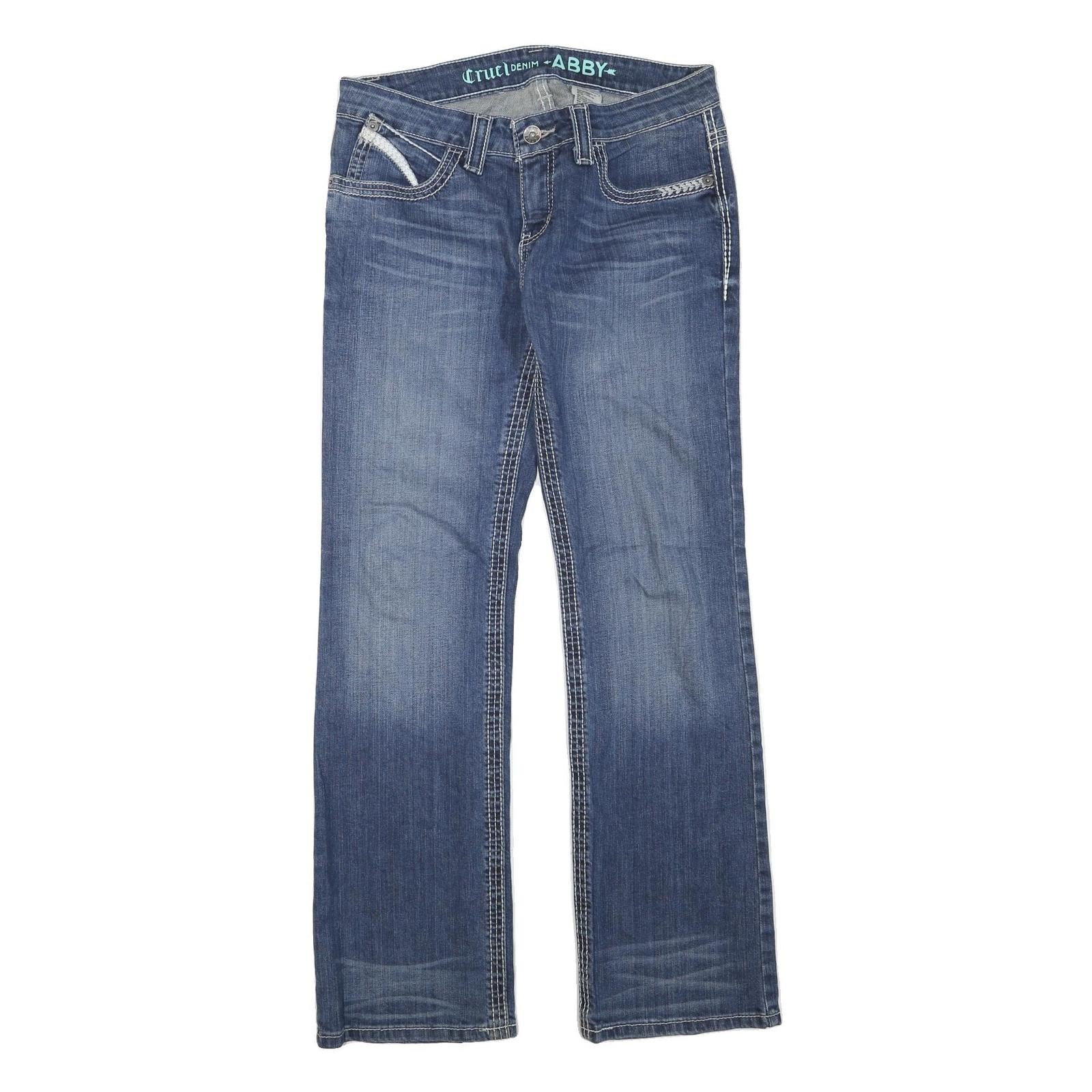 CRUEL DENIM Womens Regular Fit Blue Denim Jeans W32 L32 Stylish Contrast Stitch Refurbished - N/A refurbished available on Cerqular