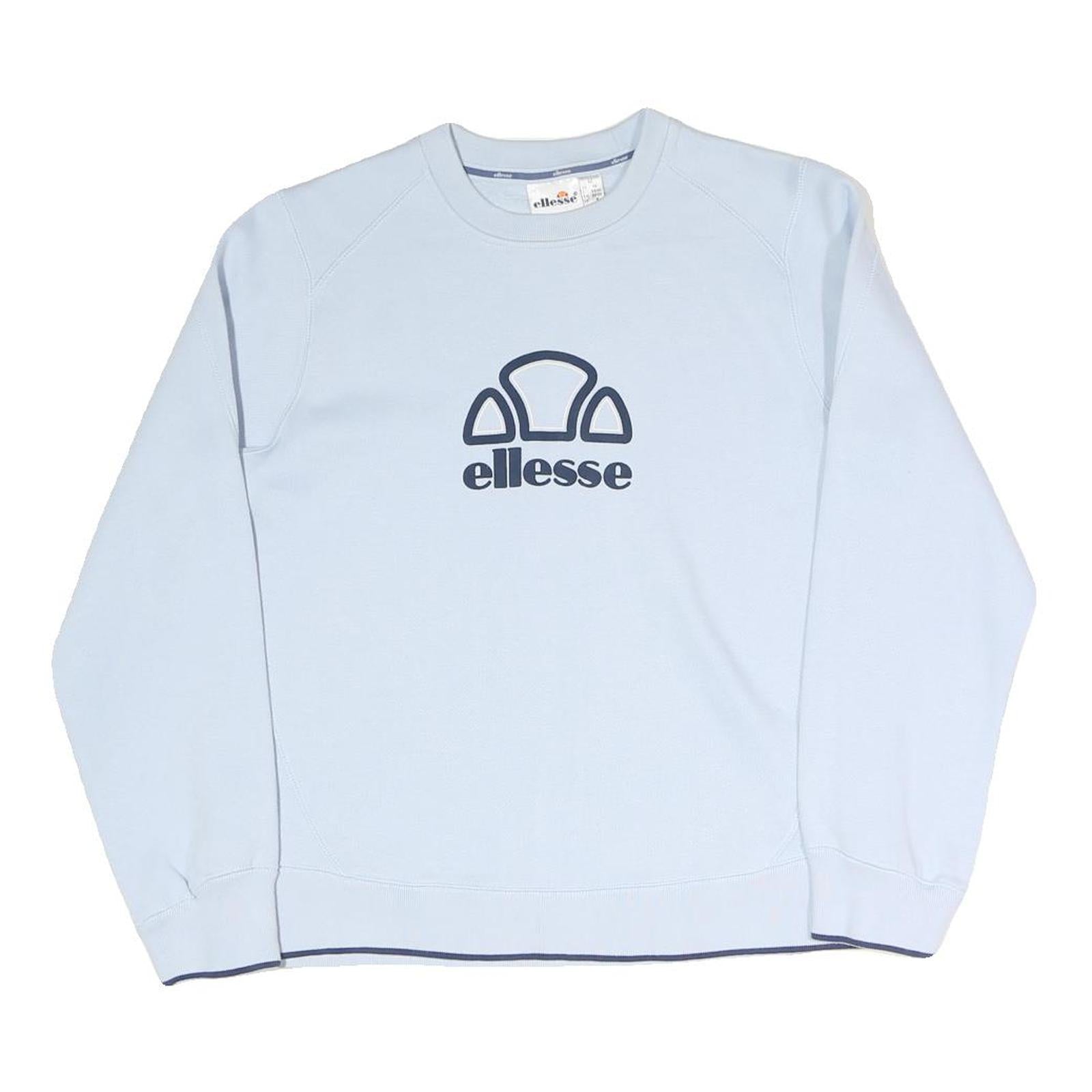 ELLESSE Womens Blue Crew Neck UK 12 Cotton Blend Sweatshirt Casual Pullover Refurbished - N/A refurbished available on Cerqular